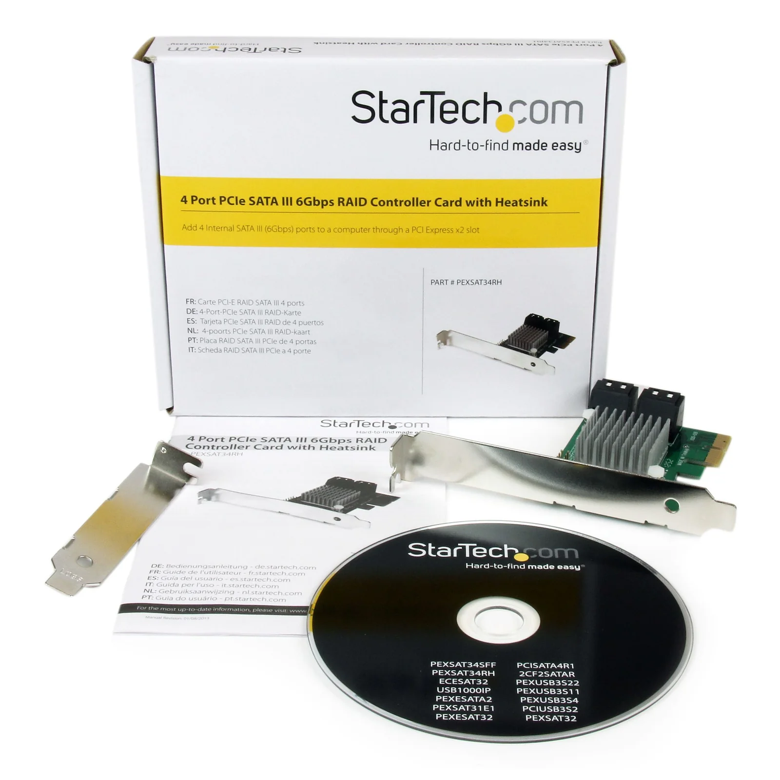 StarTech.com Carte Contrôleur RAID PCI Express 2.0 SATA III 6Gbps à 4 ports avec HyperDuo SSD Tiering - Adaptateur Contrôleur PCIe SATA 3