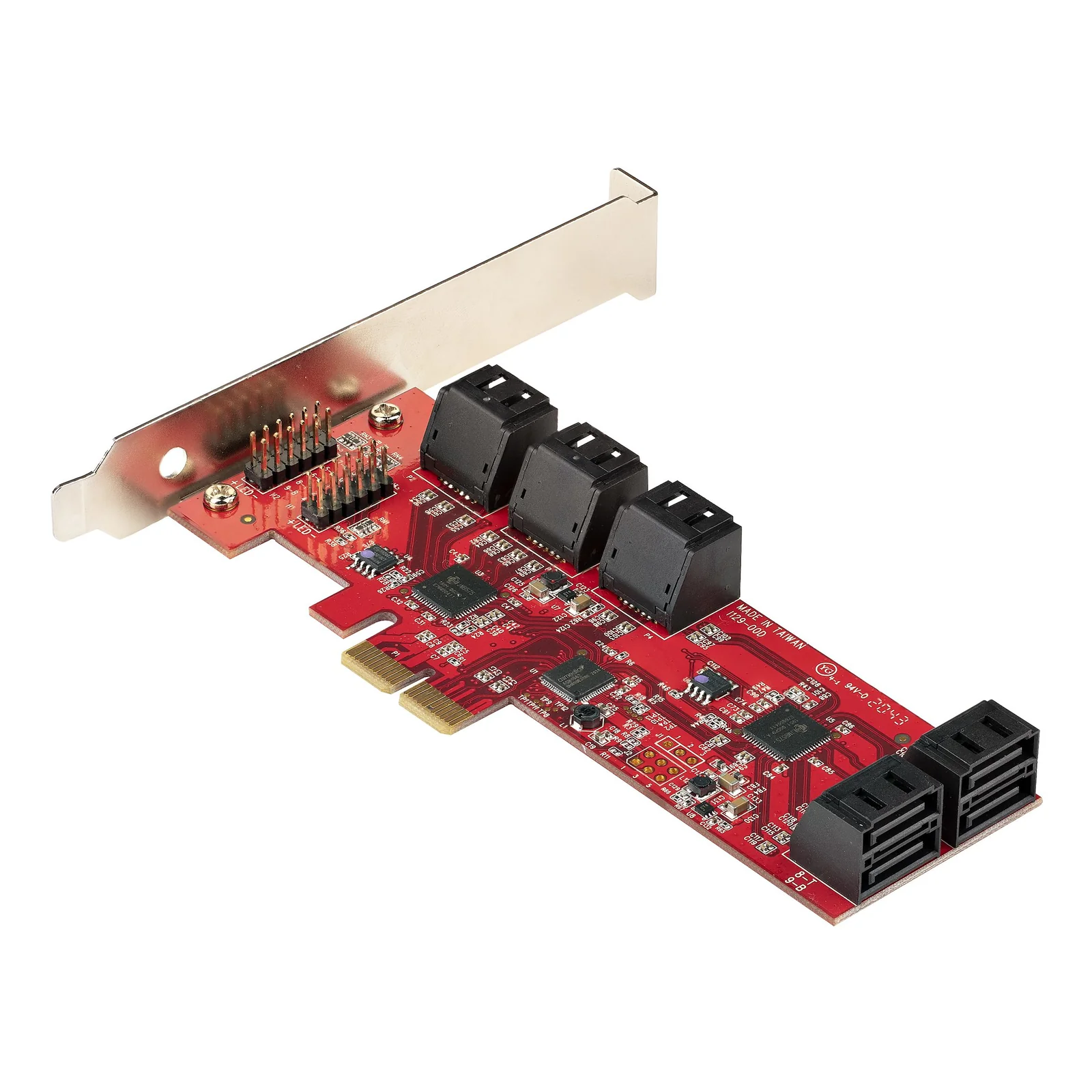 StarTech.com Carte PCI Express SATA 10 ports - Carte Contrôleur PCIe SATA - 6Gbps - ASM1166 Non-Raid - Convertisseur PCI Express 2.0 vers SATA - Connecteurs SATA Empilés - Carte d'Extension SATA