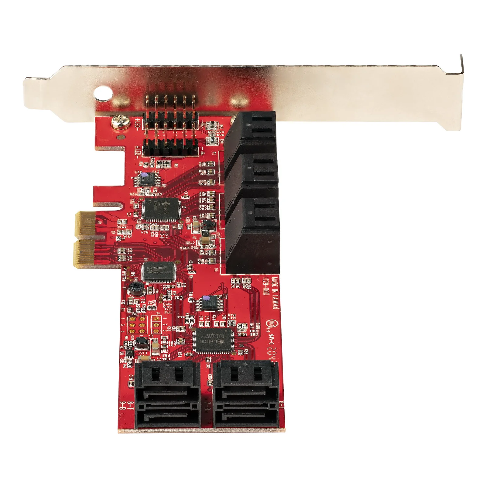StarTech.com Carte PCI Express SATA 10 ports - Carte Contrôleur PCIe SATA - 6Gbps - ASM1166 Non-Raid - Convertisseur PCI Express 2.0 vers SATA - Connecteurs SATA Empilés - Carte d'Extension SATA
