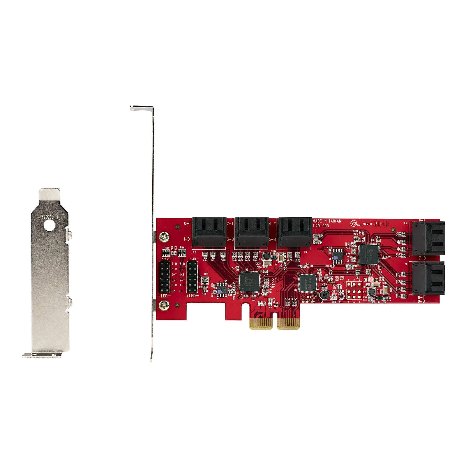 StarTech.com Carte PCI Express SATA 10 ports - Carte Contrôleur PCIe SATA - 6Gbps - ASM1166 Non-Raid - Convertisseur PCI Express 2.0 vers SATA - Connecteurs SATA Empilés - Carte d'Extension SATA