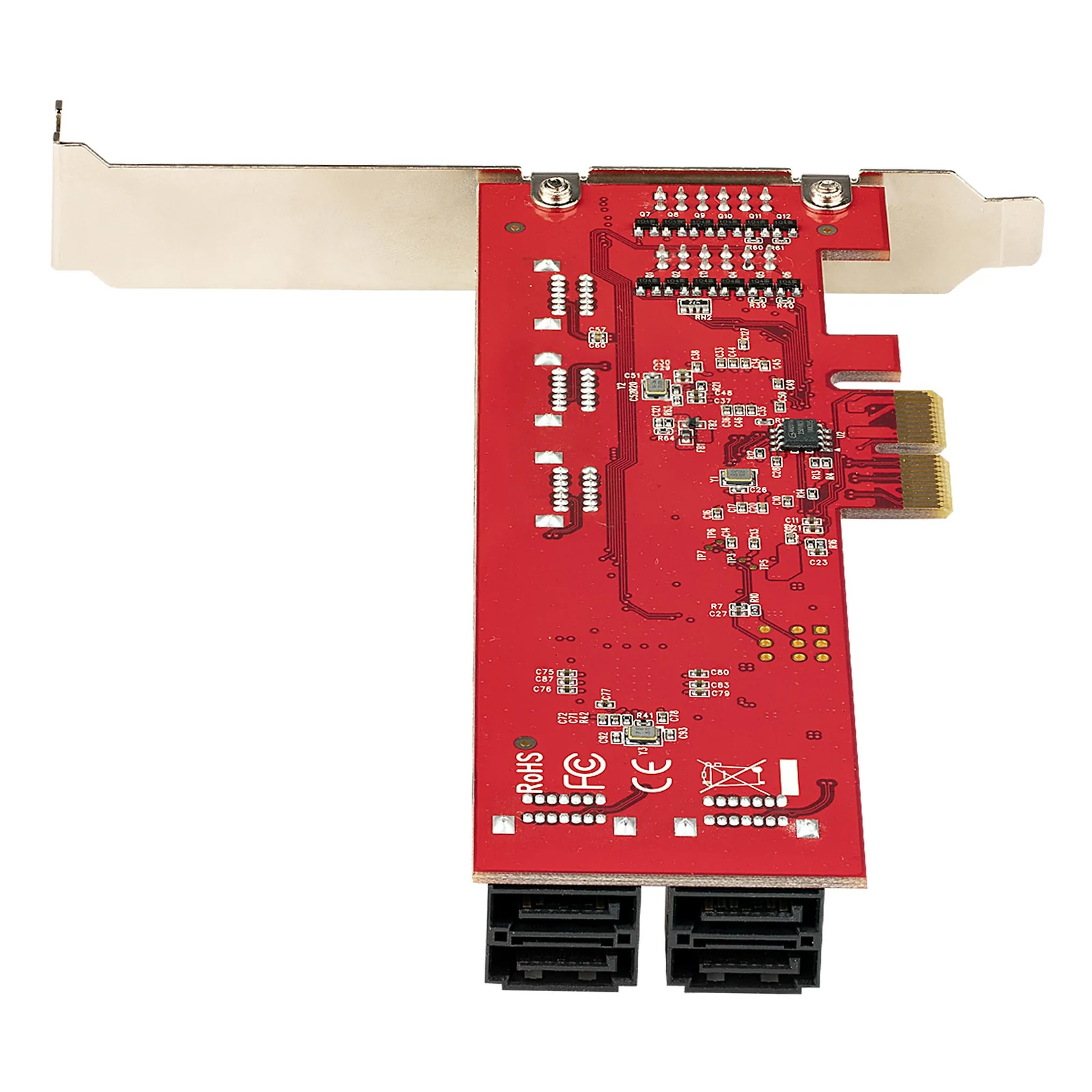 StarTech.com Carte PCI Express SATA 10 ports - Carte Contrôleur PCIe SATA - 6Gbps - ASM1166 Non-Raid - Convertisseur PCI Express 2.0 vers SATA - Connecteurs SATA Empilés - Carte d'Extension SATA