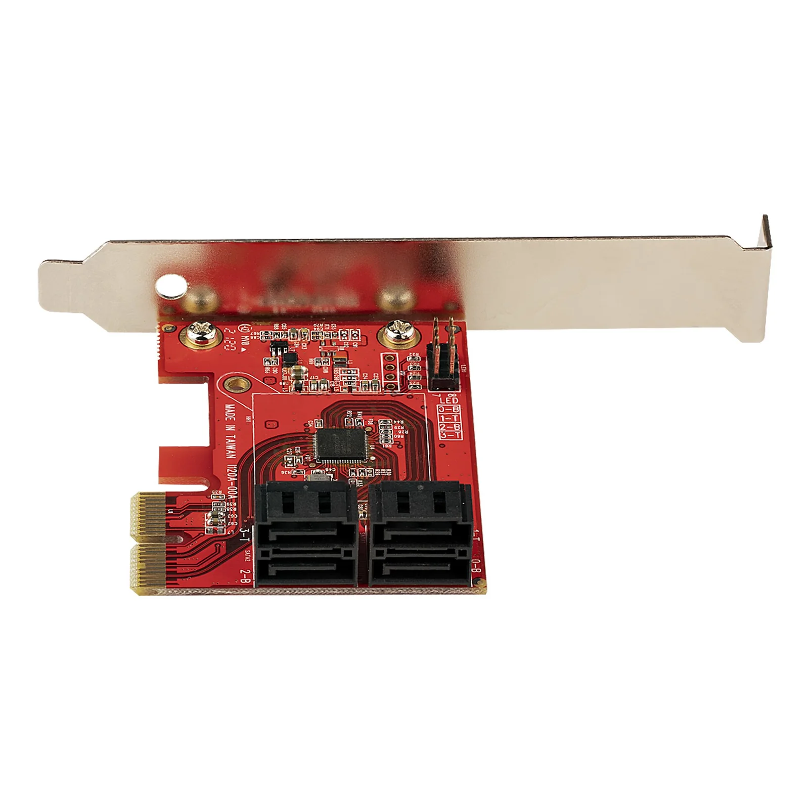 StarTech.com Carte PCI Express SATA 4 ports - Carte Contrôleur PCIe SATA - 6Gbps - ASM1166 Non-Raid - Convertisseur PCI Express 3.0 vers SATA - Connecteurs SATA Empilés - Carte d'Extension SATA
