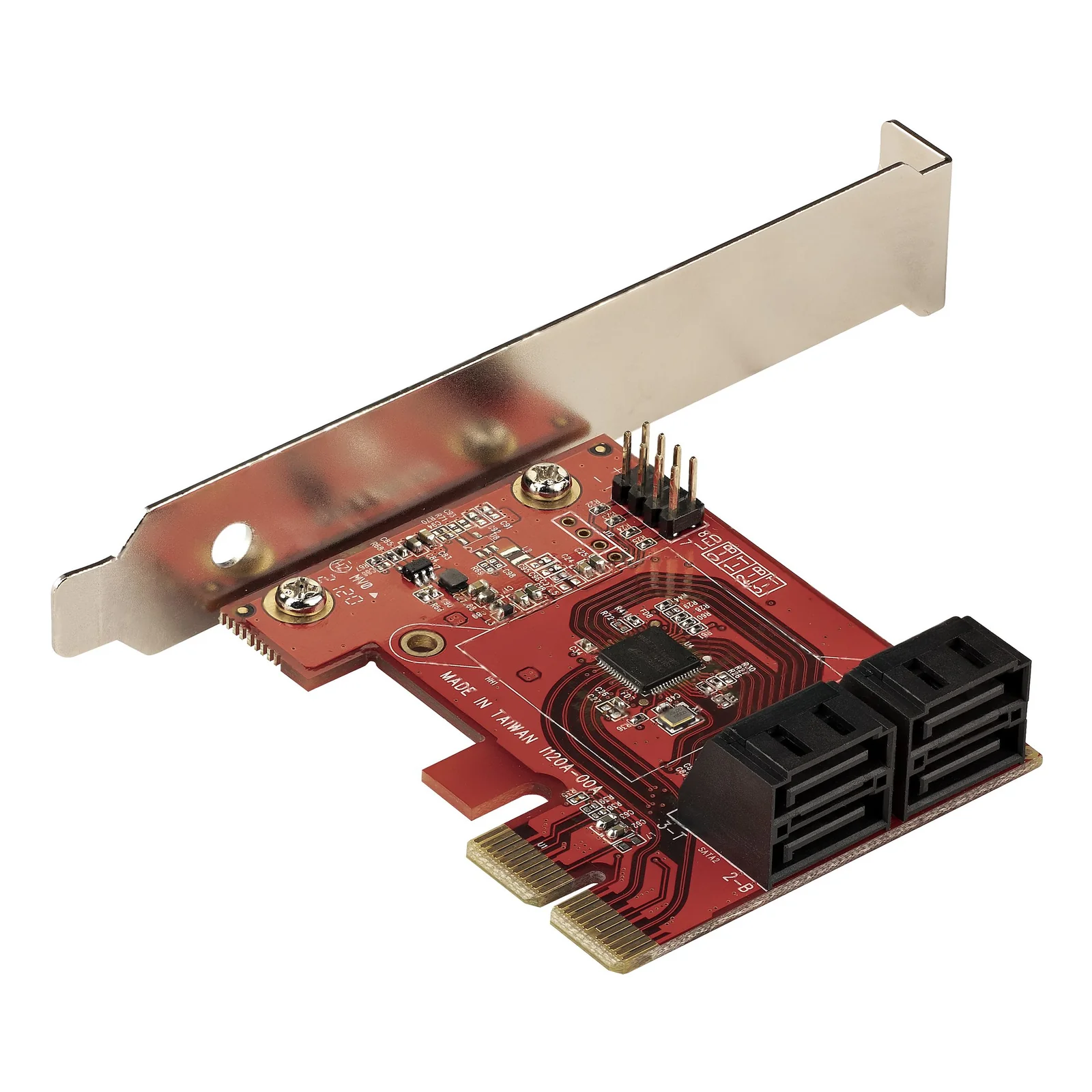StarTech.com Carte PCI Express SATA 4 ports - Carte Contrôleur PCIe SATA - 6Gbps - ASM1166 Non-Raid - Convertisseur PCI Express 3.0 vers SATA - Connecteurs SATA Empilés - Carte d'Extension SATA