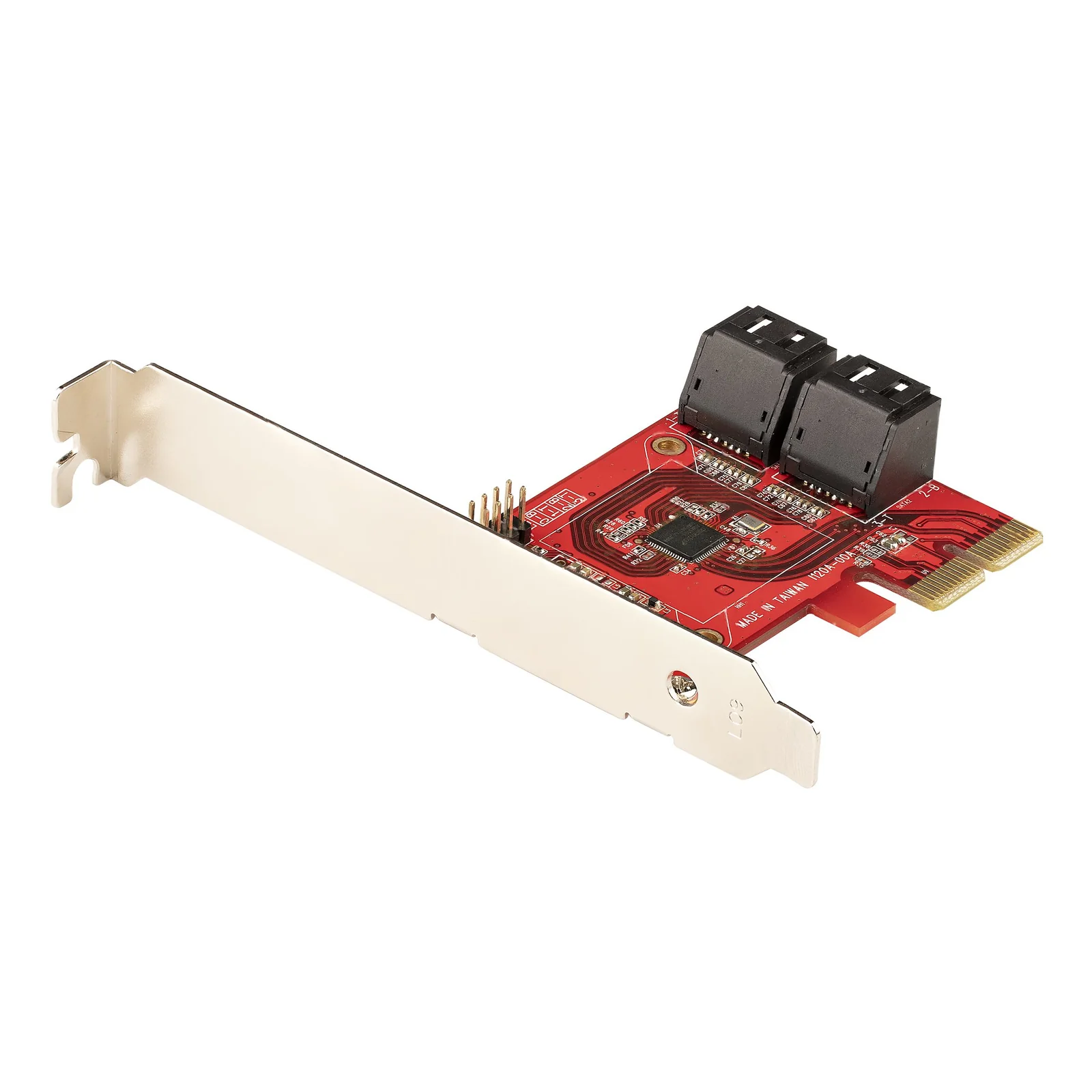 Carte PCI Express SATA 4 ports - Carte Contrôleur PCIe SATA - 6Gbps - ASM1166 Non-Raid - Convertisseur PCI Express 3.0 vers SATA - Connecteurs SATA Empilés - Carte d'Extension SATA