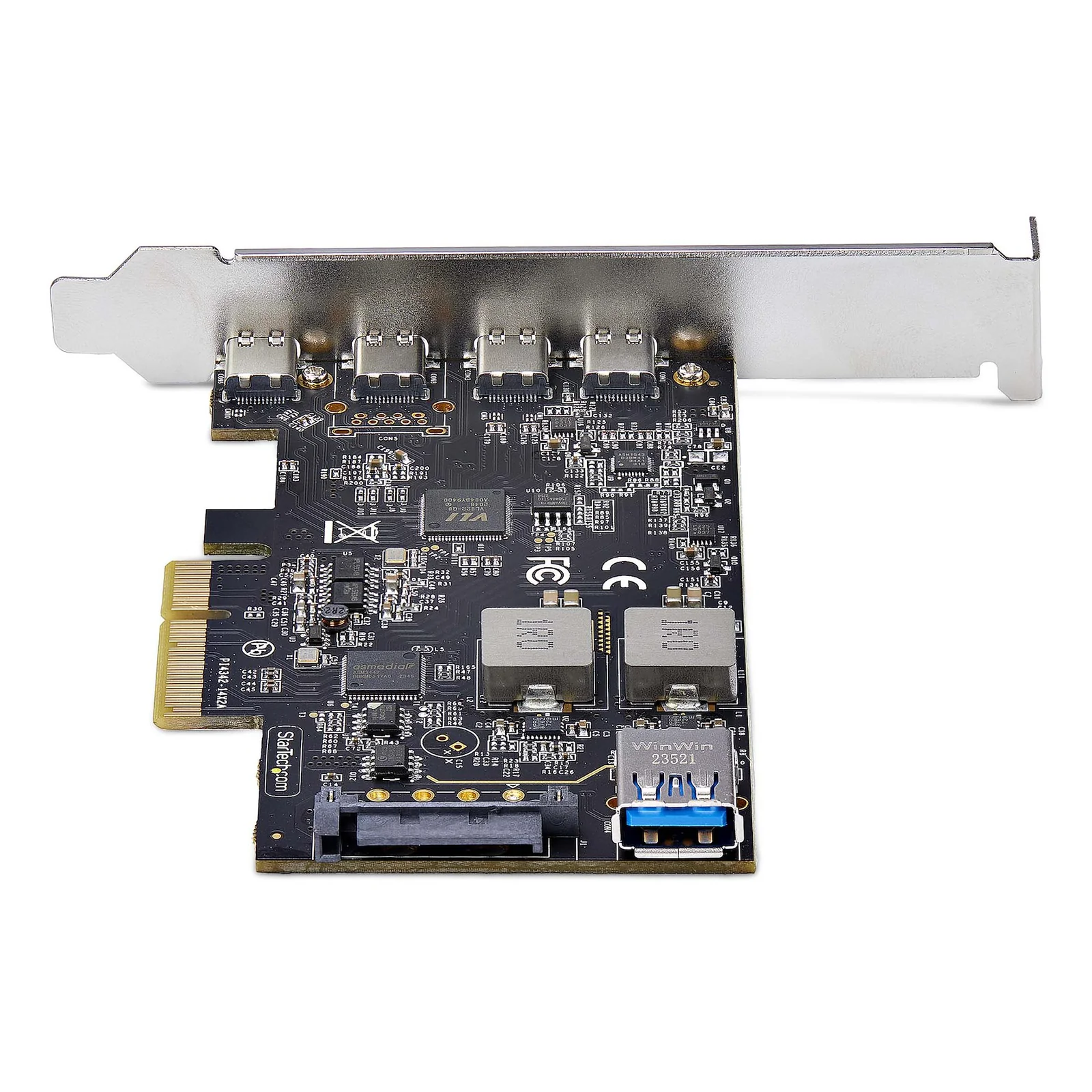 Face arrière du PCB montrant le connecteur SATA 15 broches et le port USB-A interne