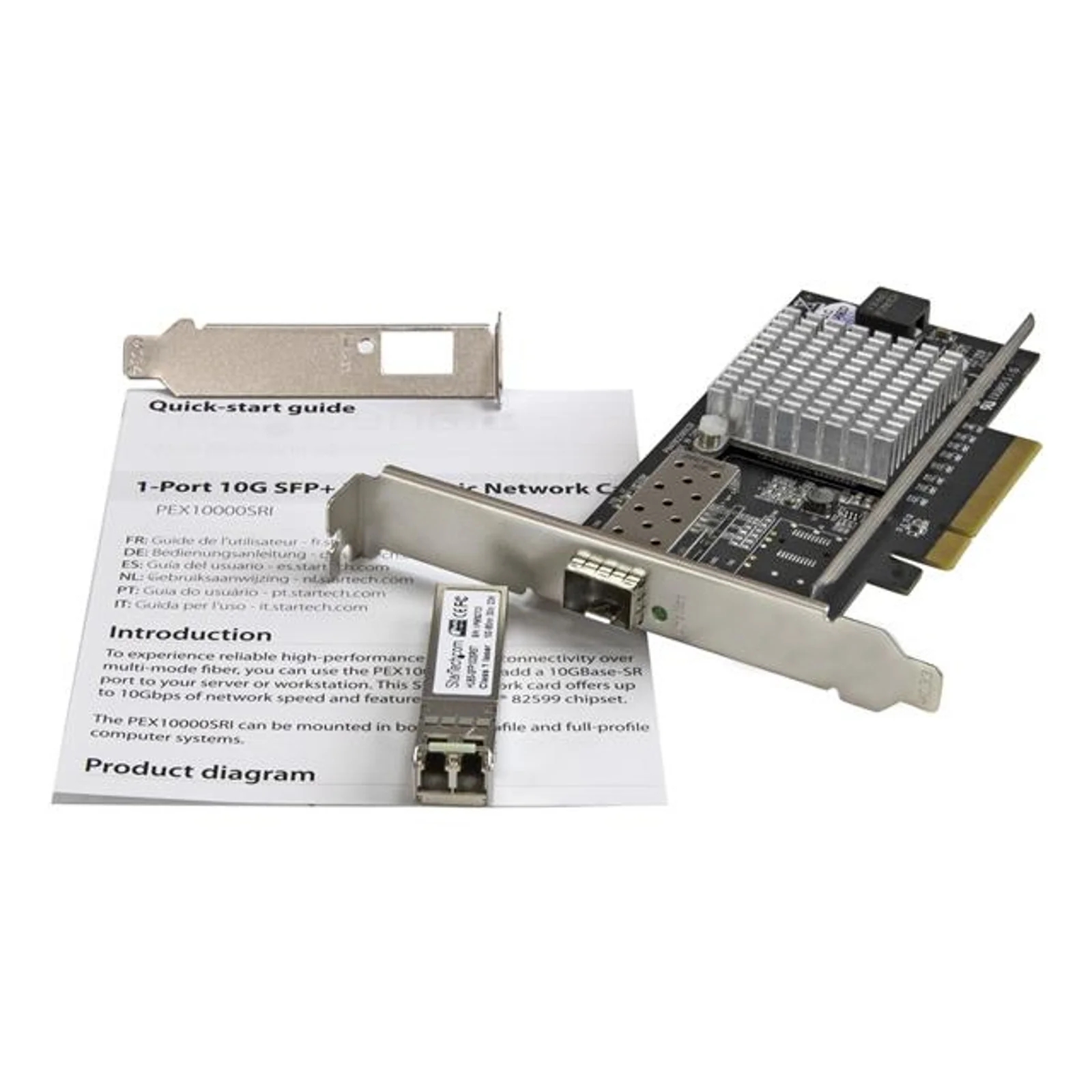 StarTech.com Carte réseau PCI Express à 1 port fibre optique 10 Gigabit Ethernet SFP+ ouvert - Chipset Intel - MM
