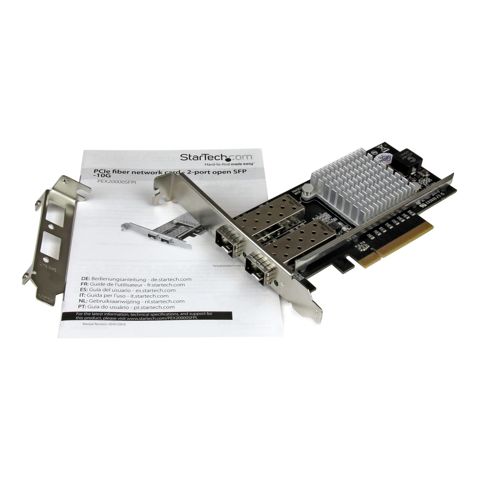 StarTech.com Carte réseau PCI Express à 2 ports fibre optique 10 Gigabit Ethernet avec SFP+ ouvert et chipset Intel