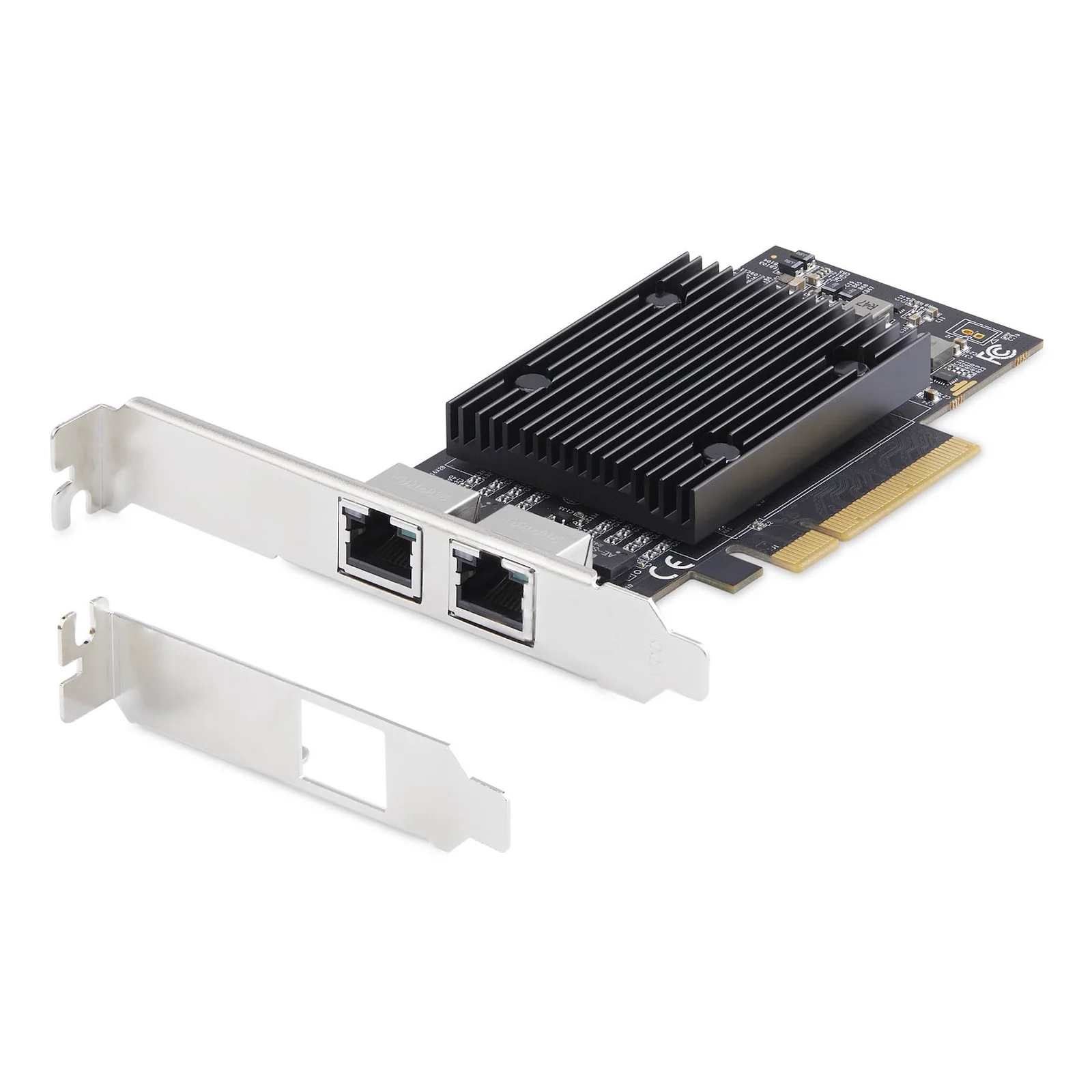 StarTech.com Carte Réseau PCIe 10 Gb Ethernet à 2 Ports, Carte d'Interface Réseau 10 GbE, Chipset Broadcom BCM57416, Double RJ45 10GBase-T/Gigabit, Carte NIC, TAA