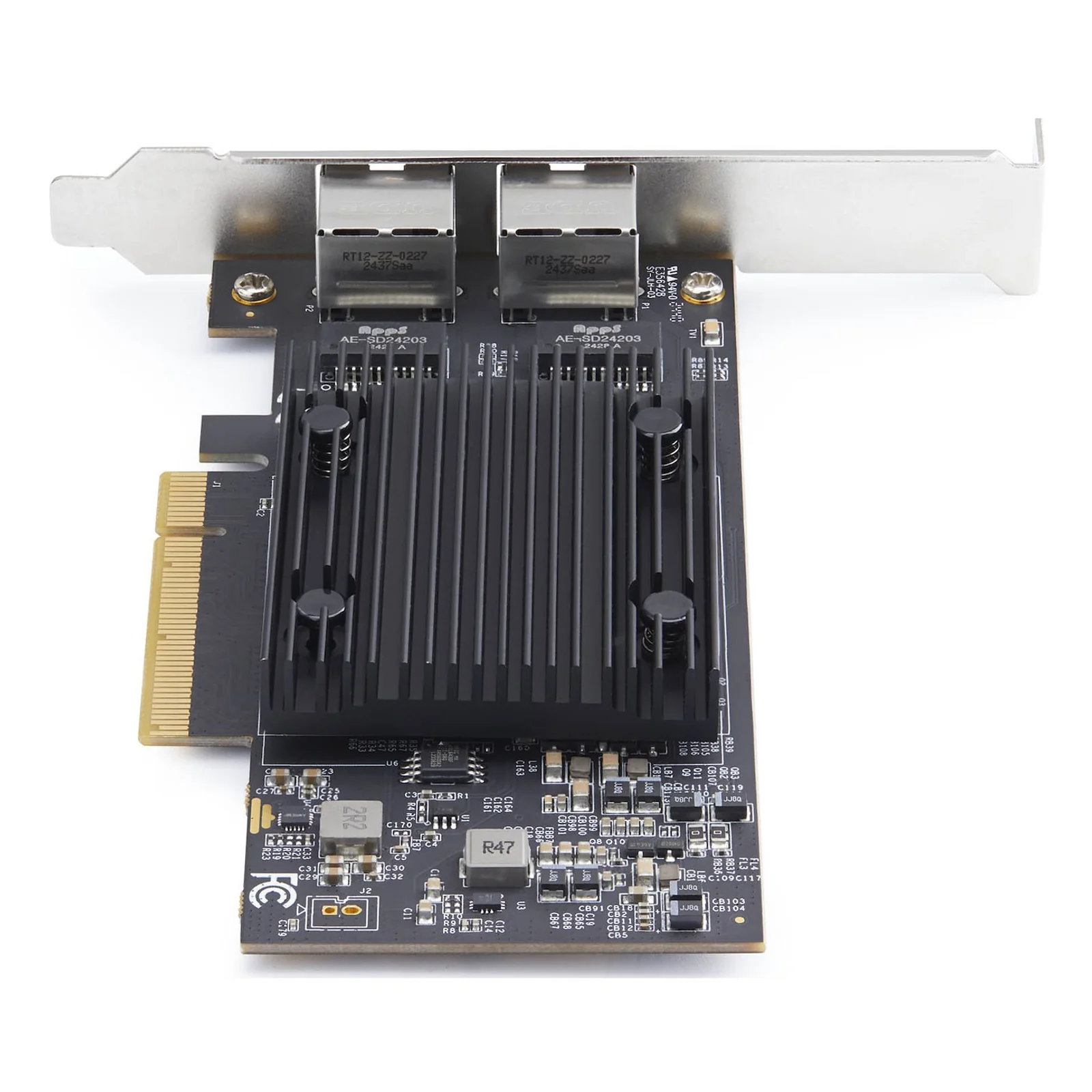 StarTech.com Carte Réseau PCIe 10 Gb Ethernet à 2 Ports, Carte d'Interface Réseau 10 GbE, Chipset Broadcom BCM57416, Double RJ45 10GBase-T/Gigabit, Carte NIC, TAA