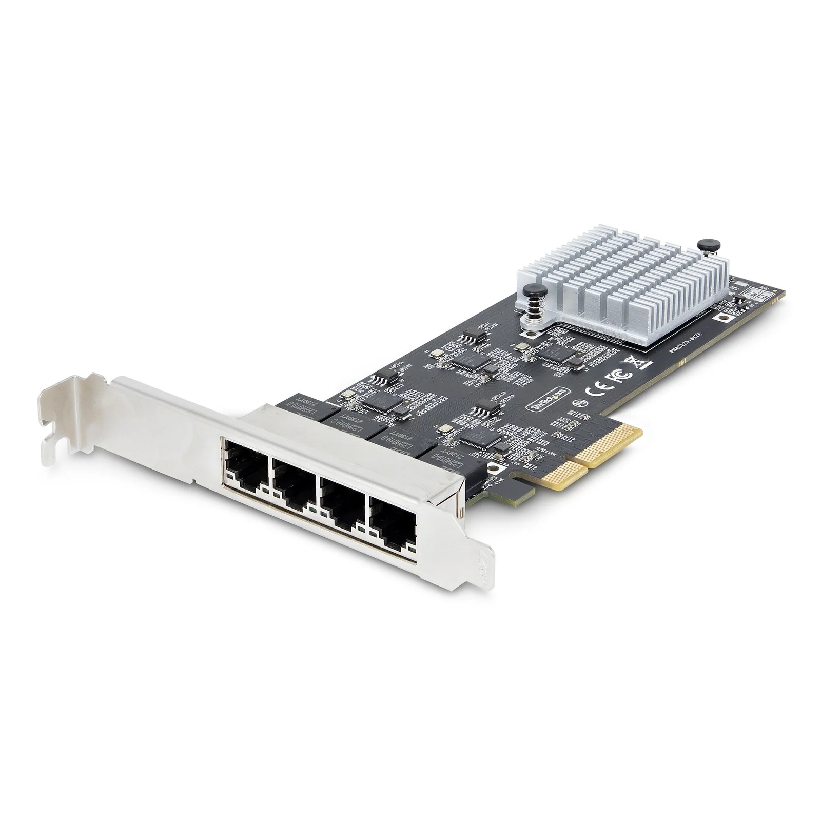 Carte Réseau PCIe à 4 Ports 2,5 Gbps NBASE-T, Intel I225-V - Carte Réseau pour PC - Carte Réseau Ethernet Multi-Gigabit - Carte LAN Serveur PCI Express 2.1 - Interface Ethernet de Bureau