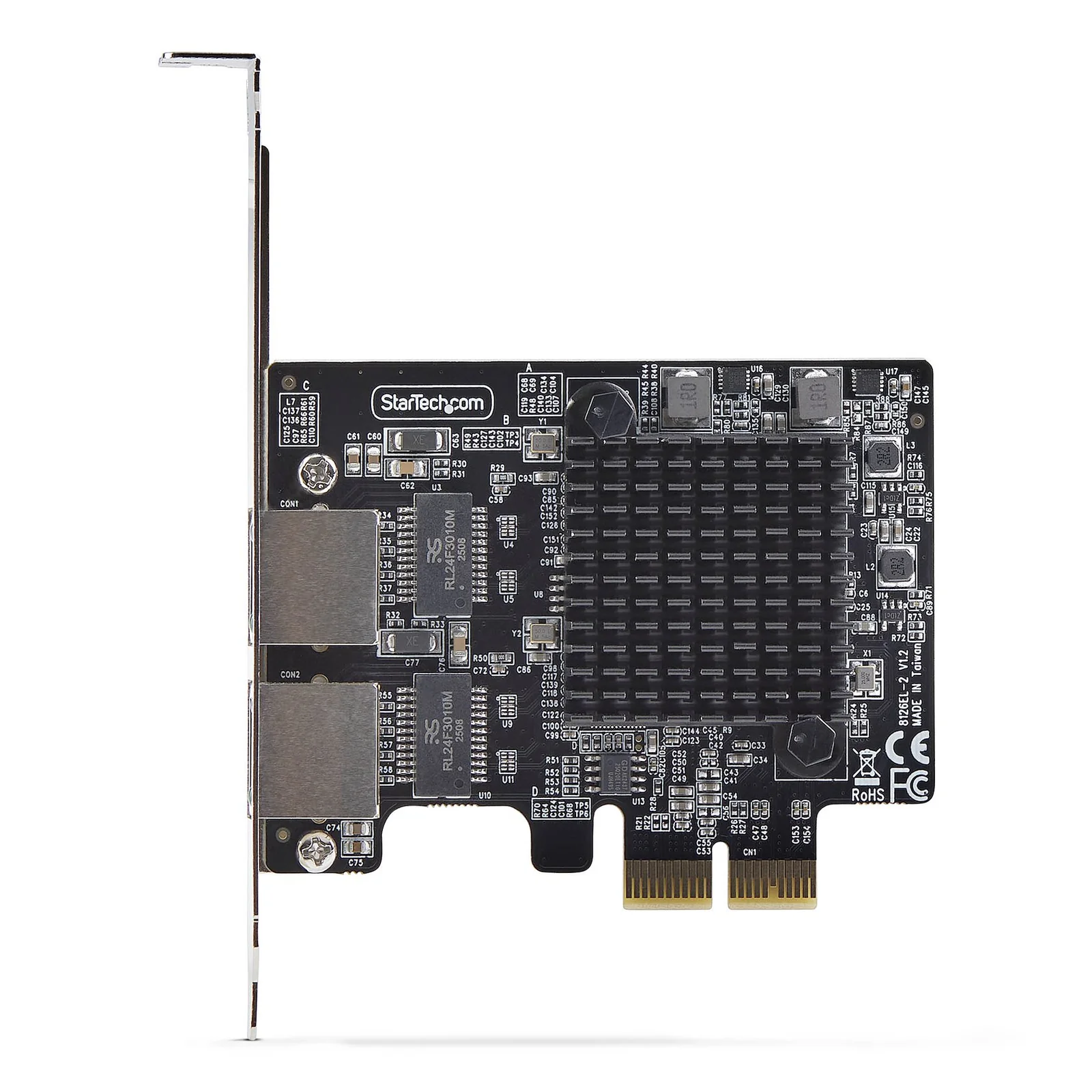 StarTech.com Carte Réseau PCIe Gigabit 5G à 2 Ports, Carte LAN PCI Express 5G/2,5G/1G/100M/10M, Realtek RTL8126, Windows et Linux, Conforme TAA