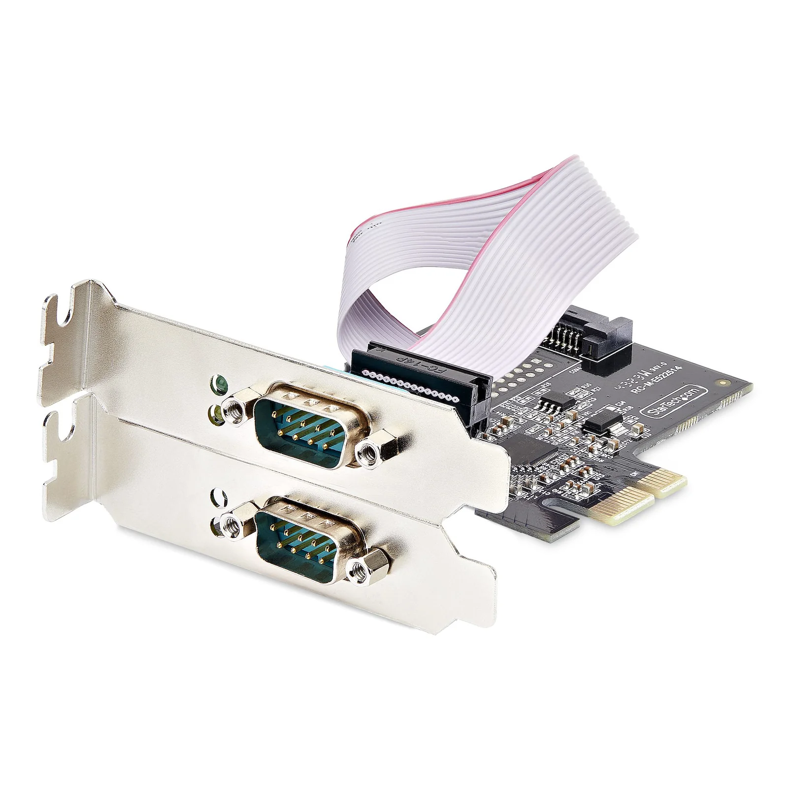 StarTech.com Carte Série PCI Express à 2 Ports - Adaptateur/Carte PCIe à 2 Ports vers RS232/RS422/RS485 (DB9), Support Bas-Profil Inclus, UART 16C1050, Windows/Linux, Conformité TAA - Protection ESD de niveau 4