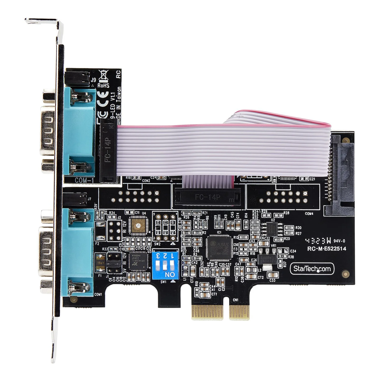 StarTech.com Carte Série PCI Express à 2 Ports - Adaptateur/Carte PCIe à 2 Ports vers RS232/RS422/RS485 (DB9), Support Bas-Profil Inclus, UART 16C1050, Windows/Linux, Conformité TAA - Protection ESD de niveau 4