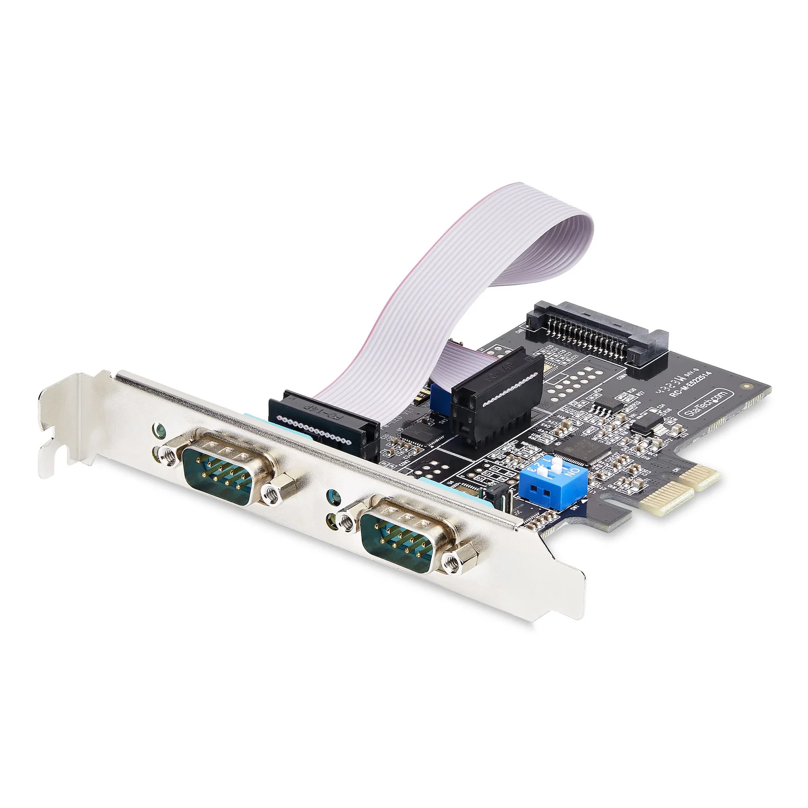 Carte Série PCI Express à 2 Ports - Adaptateur/Carte PCIe à 2 Ports vers RS232/RS422/RS485 (DB9), Support Bas-Profil Inclus, UART 16C1050, Windows/Linux, Conformité TAA - Protection ESD de niveau 4