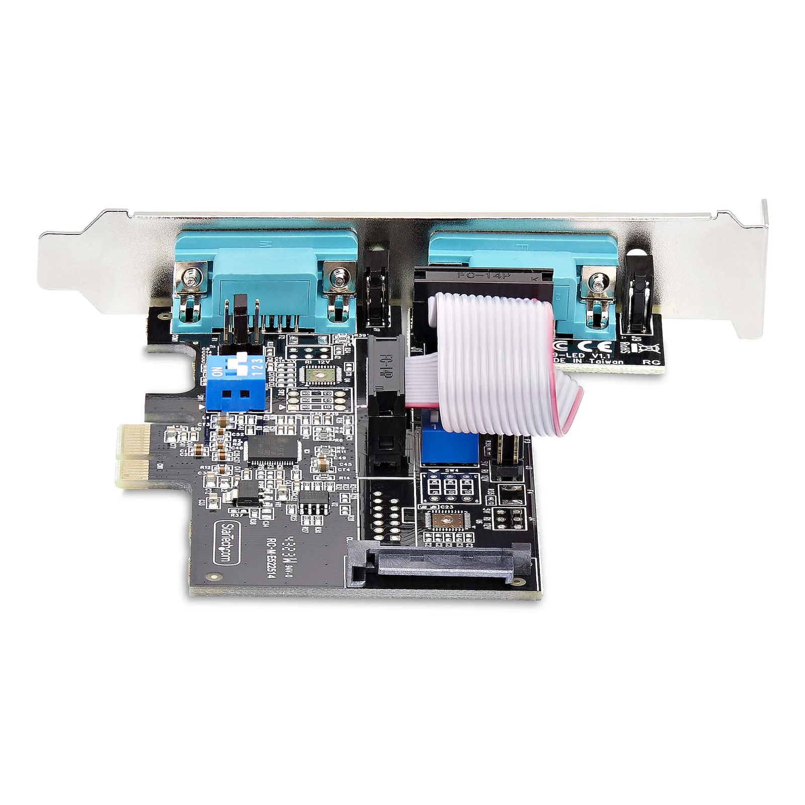 StarTech.com Carte Série PCI Express à 2 Ports - Adaptateur/Carte PCIe à 2 Ports vers RS232/RS422/RS485 (DB9), Support Bas-Profil Inclus, UART 16C1050, Windows/Linux, Conformité TAA - Protection ESD de niveau 4