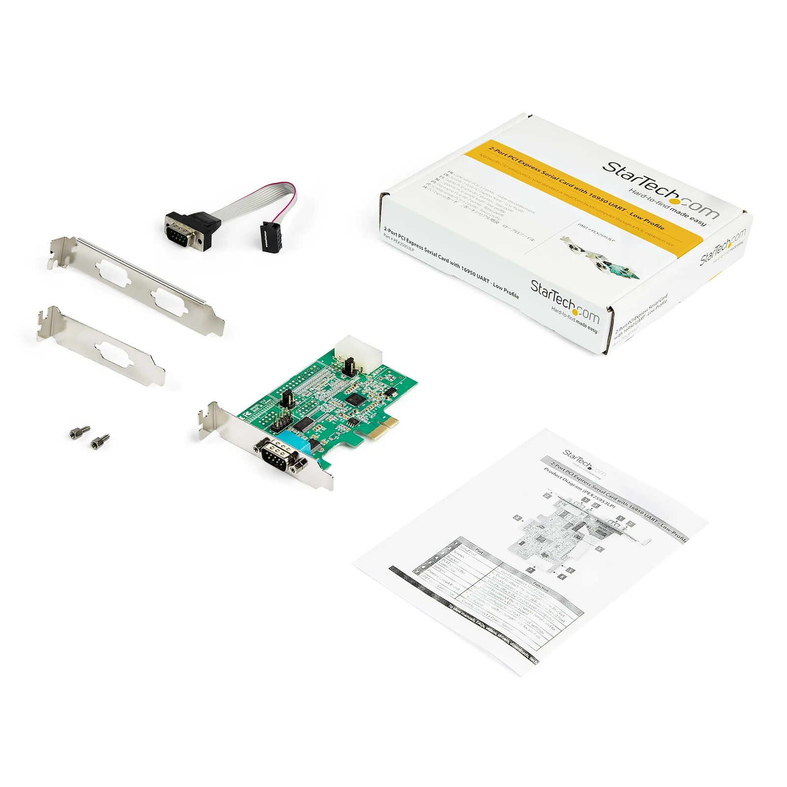 StarTech.com Carte série PCI Express à 2 ports RS232 avec UART 16950