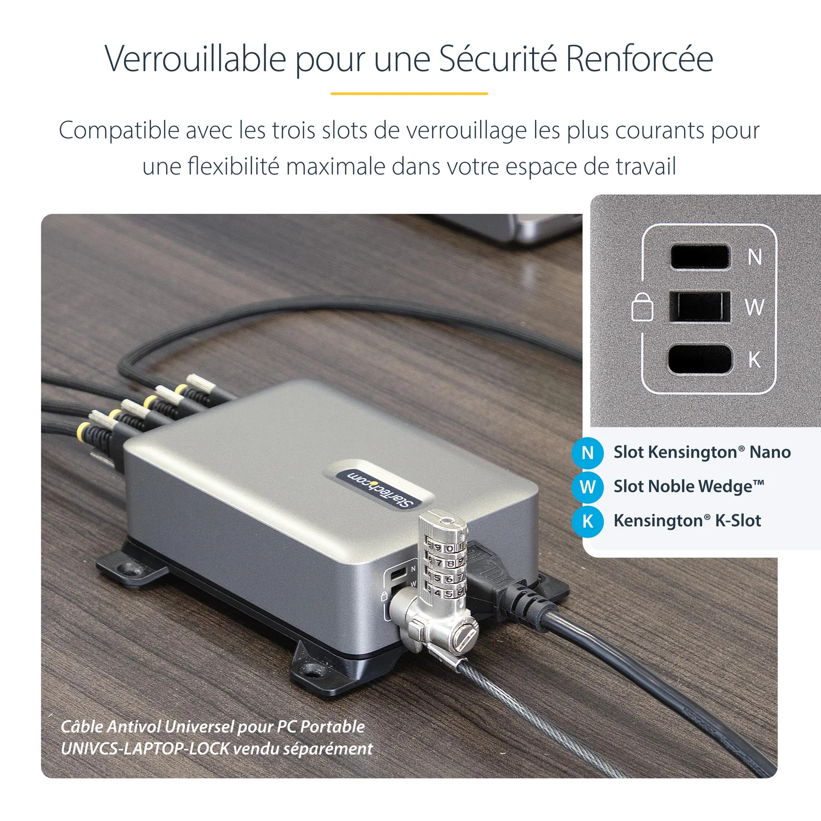 StarTech.com Chargeur USB-C Multi-Appareils à 4 Ports, 240 W au Total, Port Unique 140 W EPR, PD 3.1, Ports de Verrouillage à Vis, Salles de Réunion, Support Inclus pour le Montage en Surface