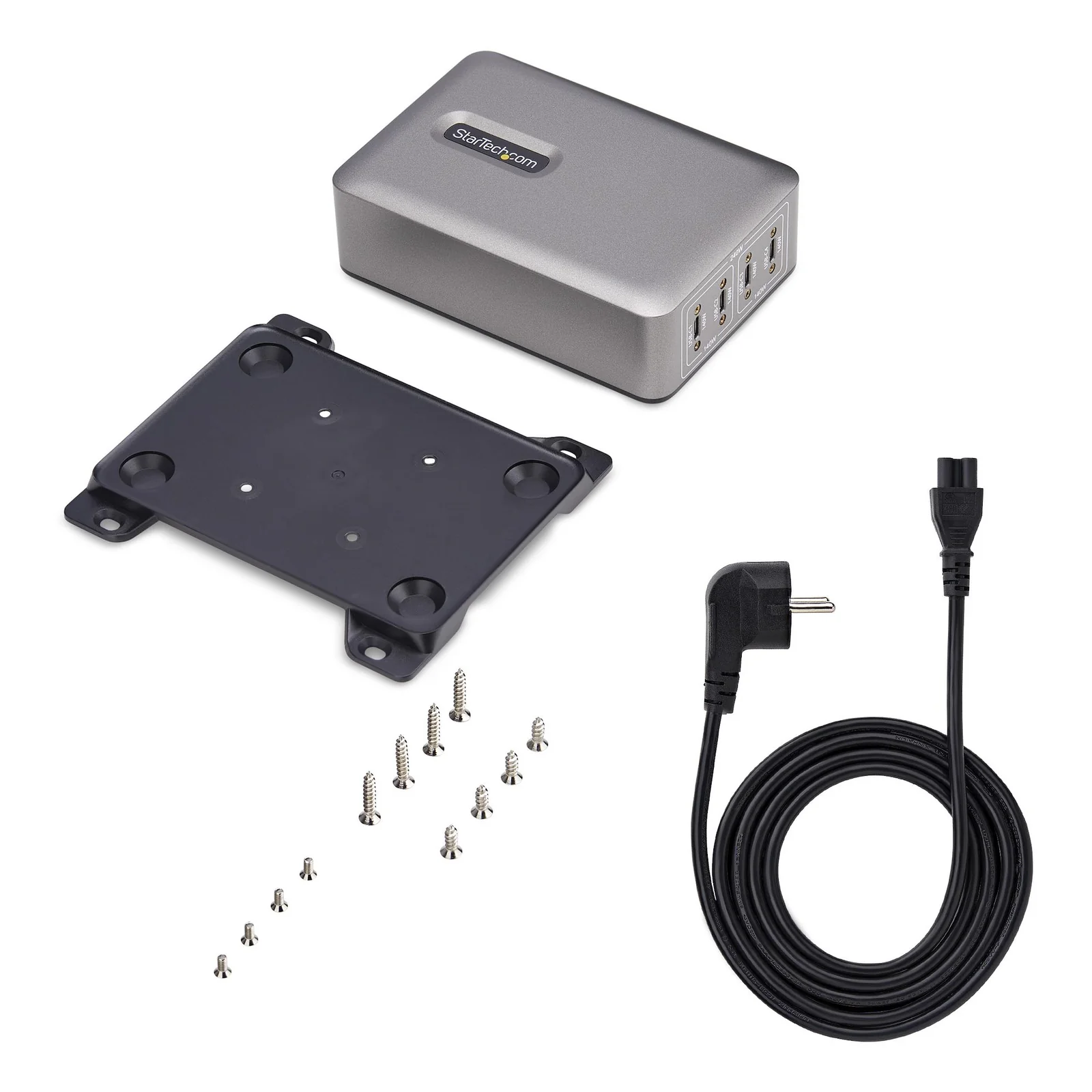 StarTech.com Chargeur USB-C Multi-Appareils à 4 Ports, 240 W au Total, Port Unique 140 W EPR, PD 3.1, Ports de Verrouillage à Vis, Salles de Réunion, Support Inclus pour le Montage en Surface