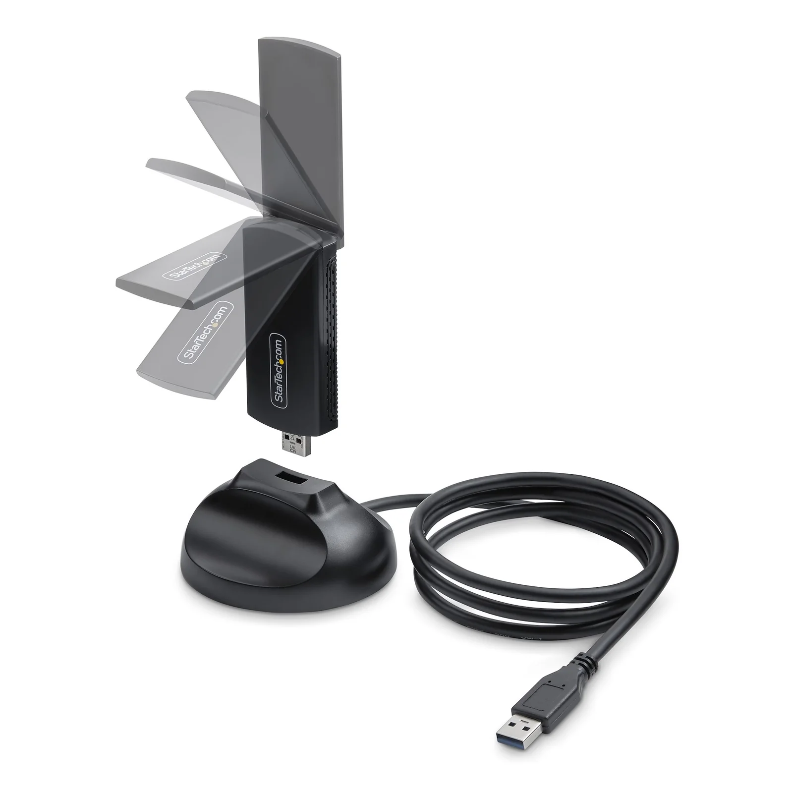 StarTech.com Clé USB WiFi 6E pour Ordinateur de Bureau/Portable, Carte Réseau Sans Fil avec Antenne Pliable, Dongle WiFi 6E pour PC, Adaptateur Wi-Fi Compatible 802.11 b/g/n/ac/ax, Réseau 2.4/5/6 GHz