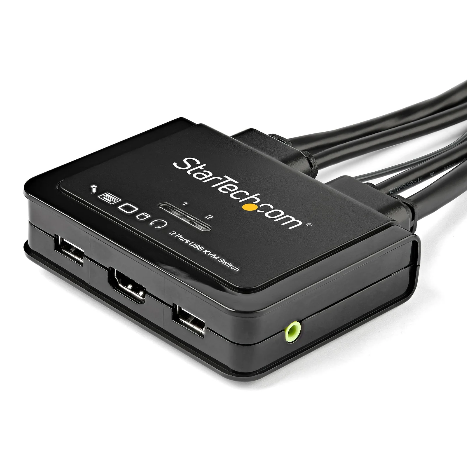 StarTech.com Commutateur KVM HDMI à 2 ports avec câbles incorporés - USB 4K 60Hz