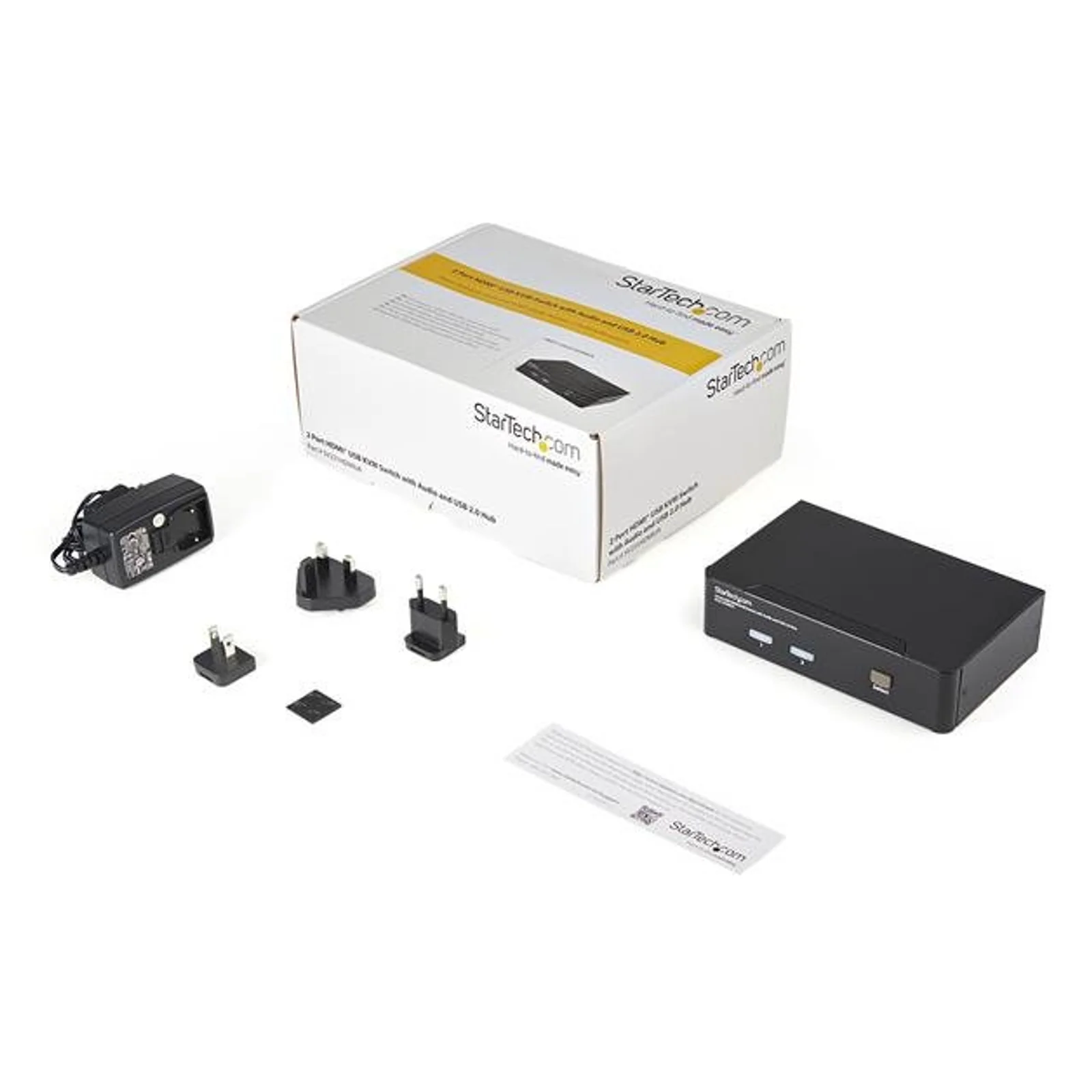 StarTech.com Commutateur KVM HDMI USB 2 ports avec audio et concentrateur USB 2.0
