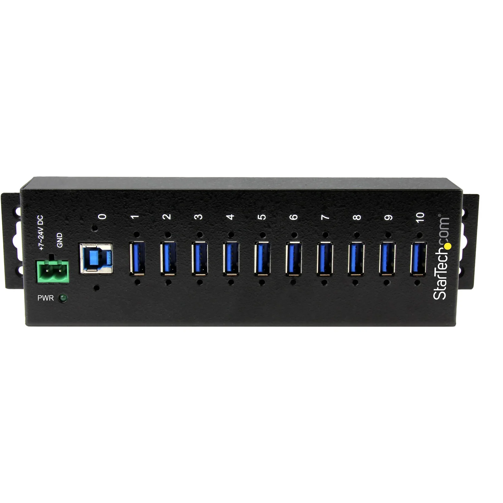 StarTech.com Concentrateur USB 3.0 10 ports - 5Gbps - Concentrateur USB-A industriel en métal avec protection contre les décharges électrostatiques et les surtensions - Montage sur rail DIN, mur ou bureau - Concentrateur d'extension USB conforme à la norme TAA