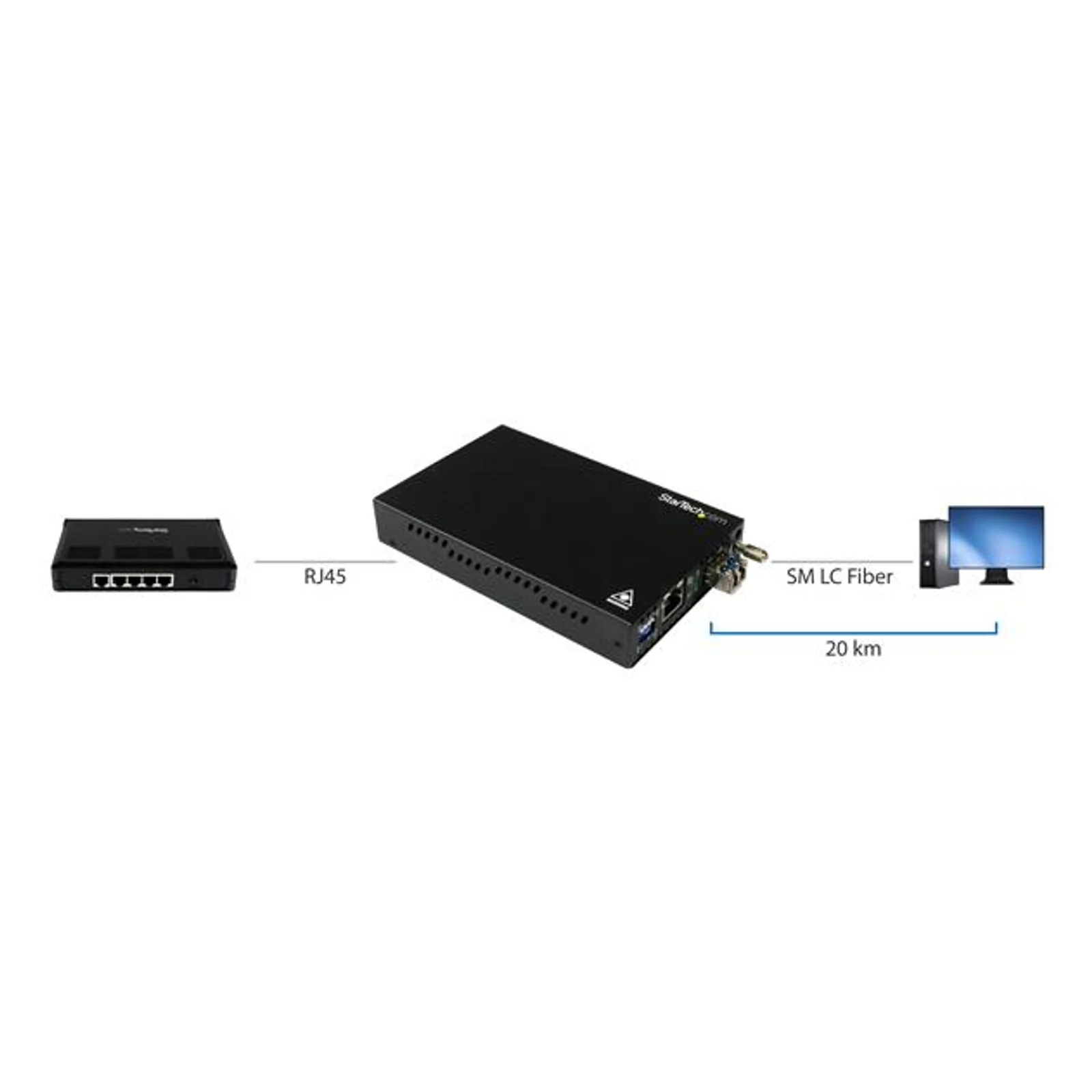 StarTech.com Convertisseur de média fibre optique Gigabit Ethernet - Monomode LC - 20 km