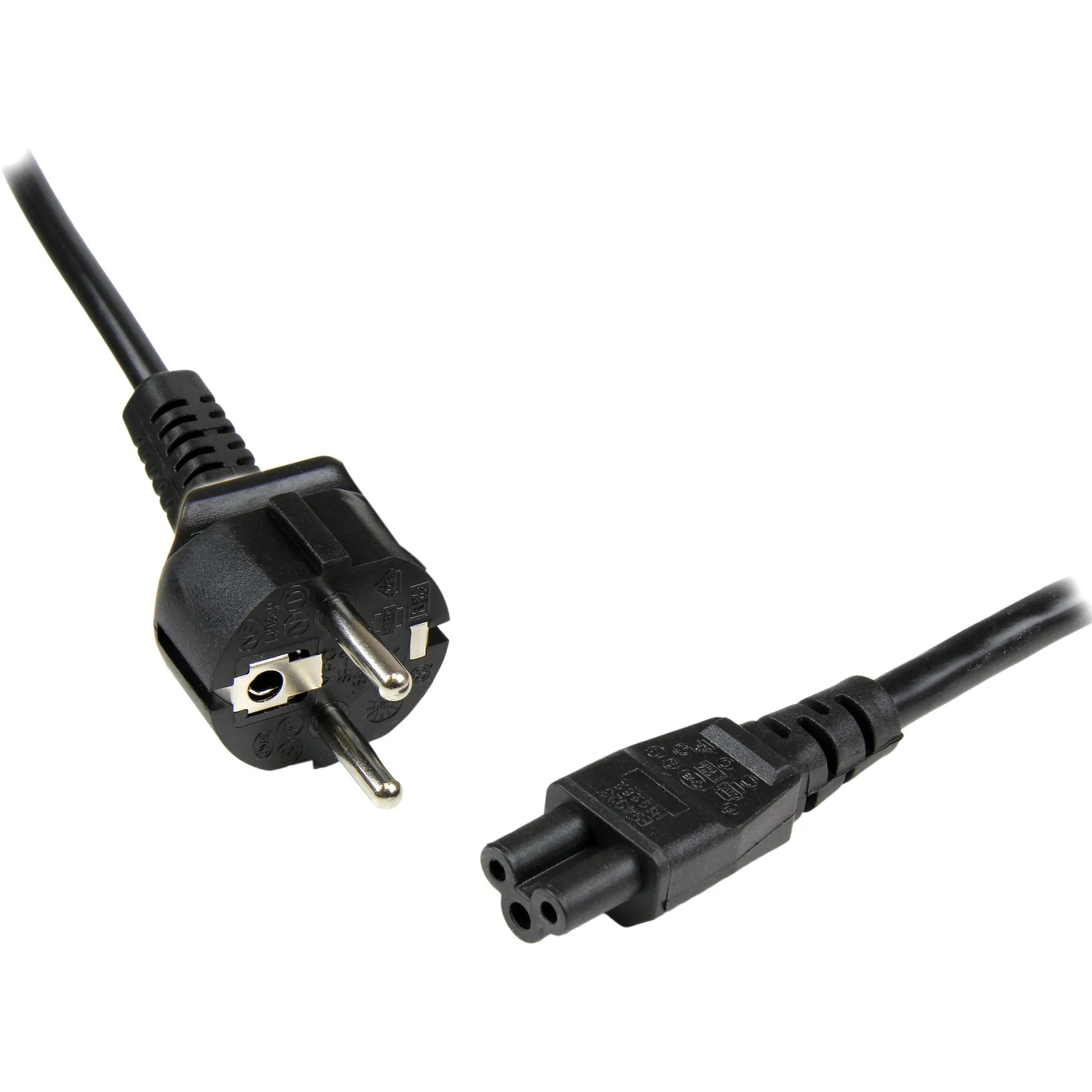 Cordon d'alimentation en trèfle Schuko CEE7 vers C5 de 1m pour ordinateur portable - M/F - Noir