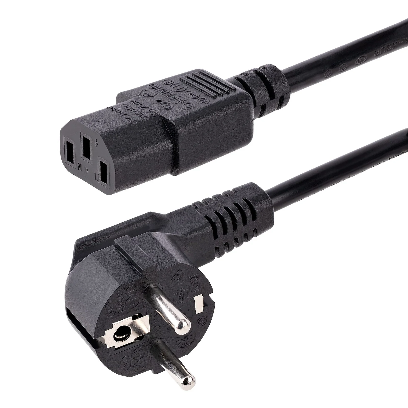Cordon d'Alimentation PC de 3m - Câble Alimentation, 18AWG, 10A 250V - Cordon d'Alimentation pour Ordinateur Schuko UE vers C13 - Câble Alimentation TV/moniteur - Câble Schuko CEE 7/7 à IEC 60320 C13