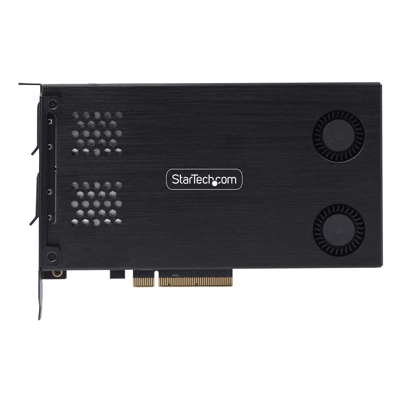 StarTech.com Double Baie M.2 NVMe SSD vers PCIe x8 avec Plateau Amovible, Bifurcation PCIe requise, Installation sans Outils, PCIe Backplane avec Deux Baies de Disques Hot-Swap