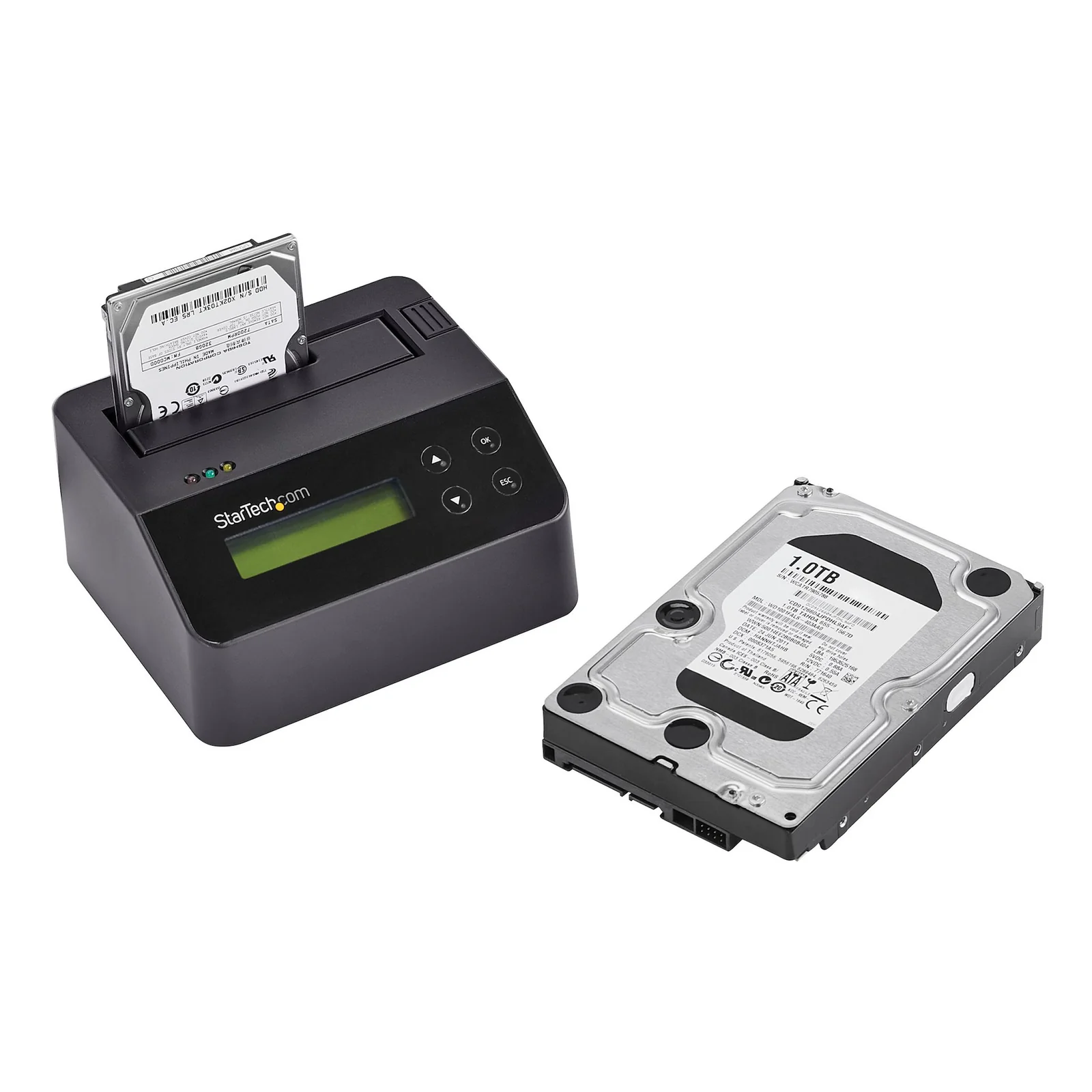 StarTech.com Effaceur de Disque Dur à Baie Unique, Nettoyeur d'HDD/SSD Autonome, 4Kn, USB 3.0 à SATA III (6 Gbps), 9 Modes d'Effacement, Dock Nettoyeur de Disque Dur Secure Erase, Port d'Imprimante DB-9, TAA