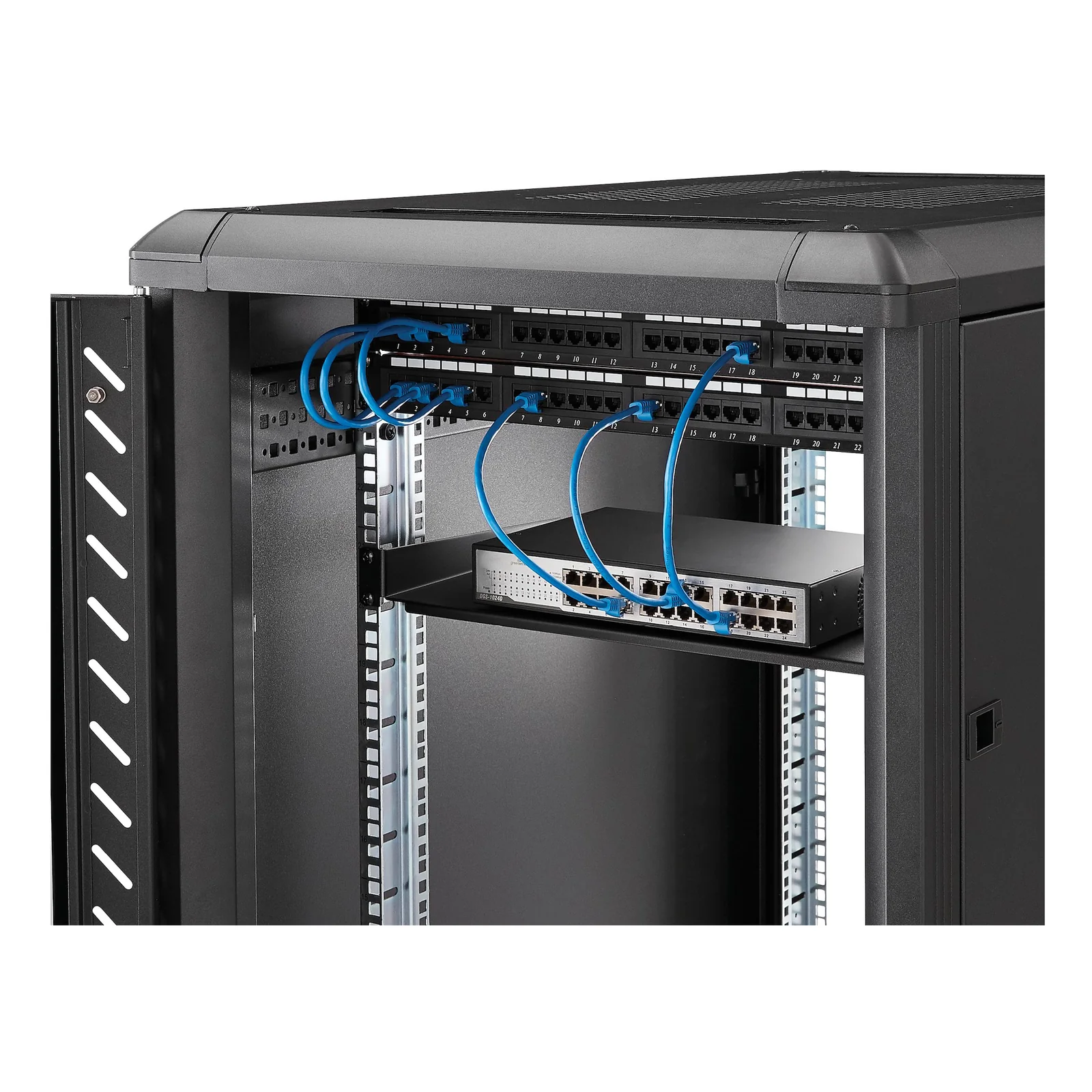 StarTech.com Étagère fixe 1U pour Montage en Rack de Serveur - Plateau Universel en Acier de 25,4cm de Profondeur pour Rack d'Équipement Audiovisuel/Réseau 19" - Capacité de Poids 20kg, Noir