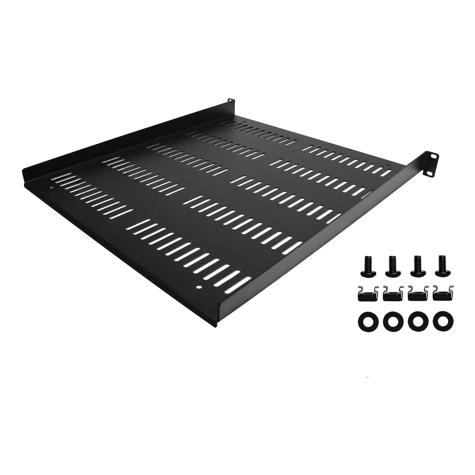 StarTech.com Étagère Rack 19 pouces 1U - Plateau Rackable Universel Ventilé - Étagère Baie de Brassage - Étagère Cantilever Rack 19" - Capacité 25kg - Rangement Rack Informatique - Profondeur 50cm (20"), Noir
