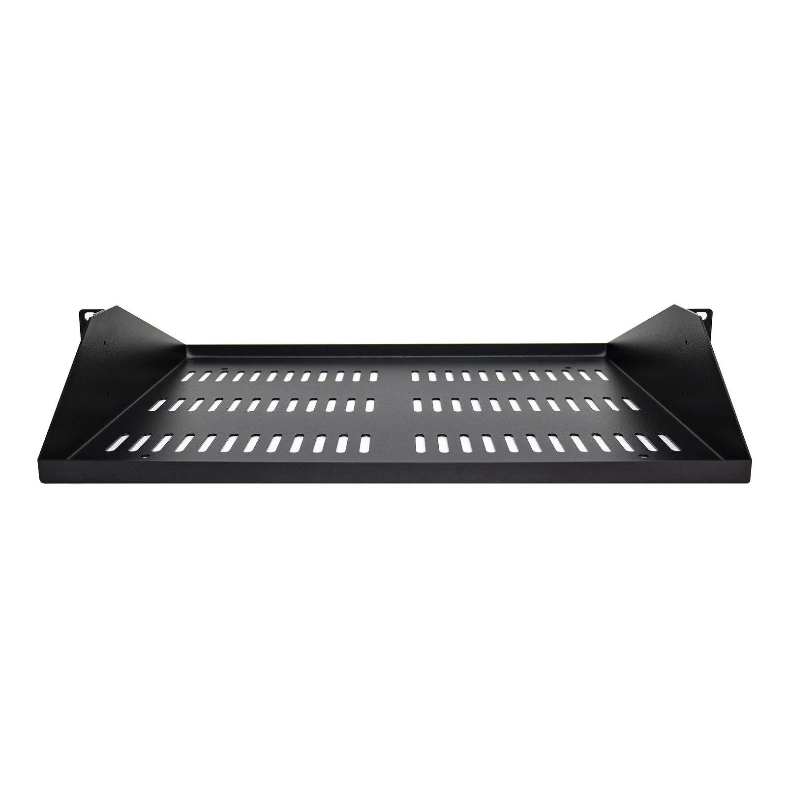 StarTech.com Étagère Rack 19 pouces 2U - Plateau Rackable Universel Ventilé - Étagère Baie de Brassage - Étagère Cantilever Rack 19" - Capacité 91kg - Rangement Rack Informatique - Profondeur 35,6cm (14"), Noir