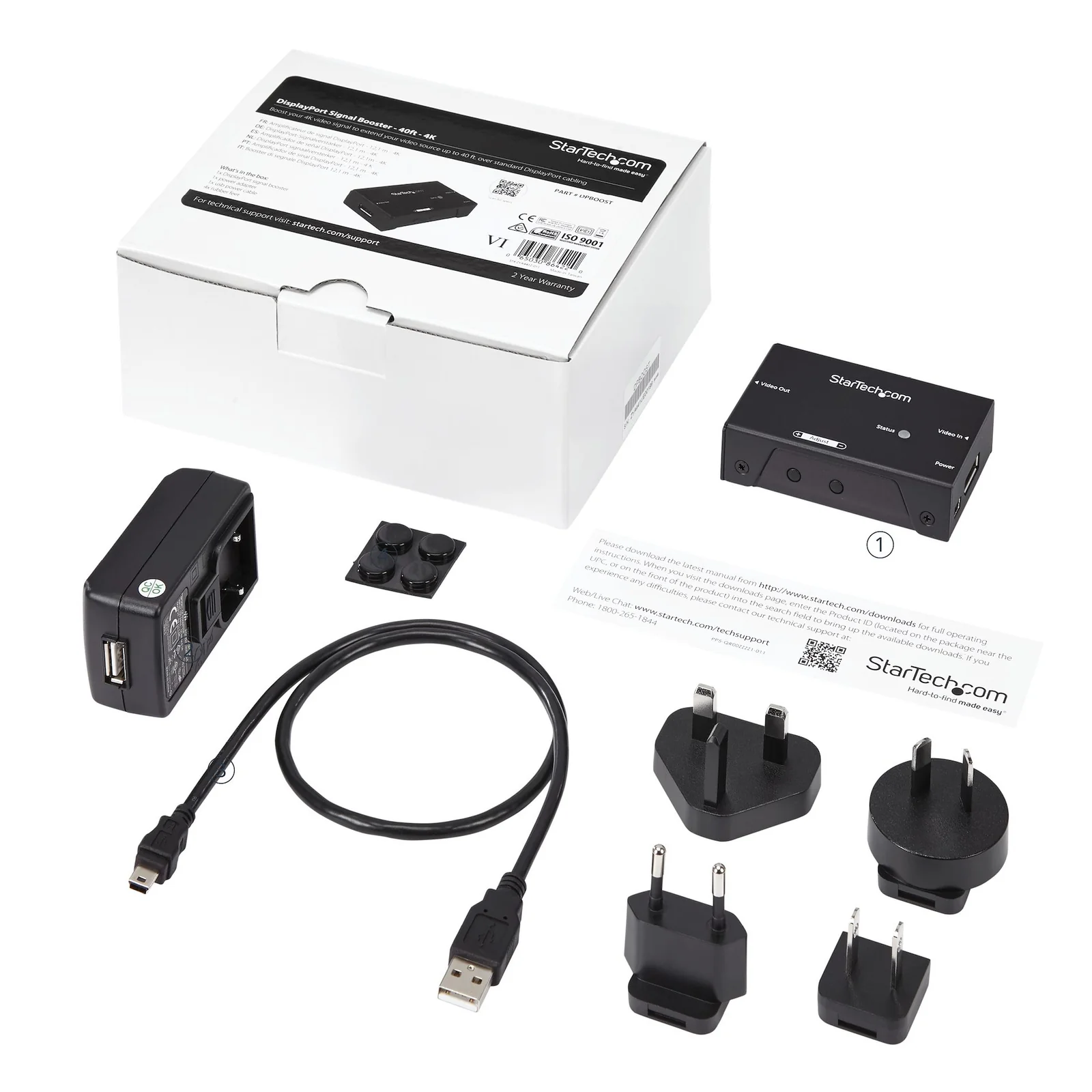 StarTech.com Extendeur Displayport - Amplificateur de signal DP - 4K 60 Hz