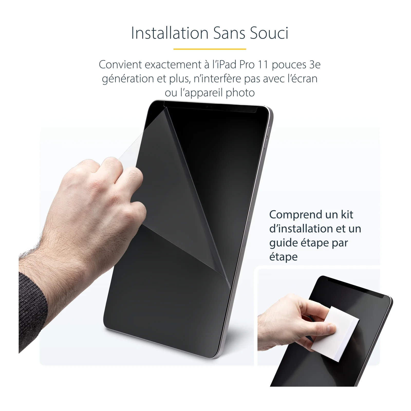 StarTech.com Filtre de Confidentialité à 4 Directions pour iPad Pro 11 pouces, 3e Génération et Supérieur, pour Portrait/Paysage, Écran de Protection iPad, +/- 30 Degrés de Vue, Filtre Anti Lumière Bleue