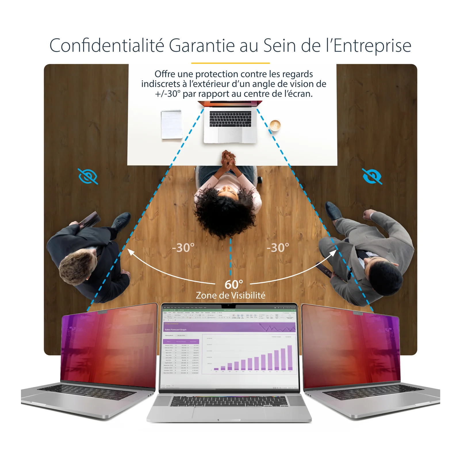 StarTech.com Filtre de Confidentialité Magnétique pour MacBook Pro M1 M2 M3 M4 16", Protecteur d'Écran contre la Lumière Bleue, Côtés Réversibles Anti-Reflets Mats ou Brillants, Écran de Confidentialité