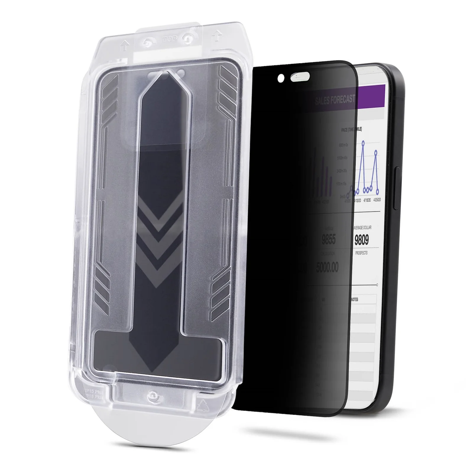 StarTech.com Filtre de Confidentialité pour iPhone 16 Pro Max à 4 Directions et 360&deg;, Supporte l'Orientation Portrait/Paysage, Tactile, Protection en Verre Trempé, Filtre à 4 Directions, TAA