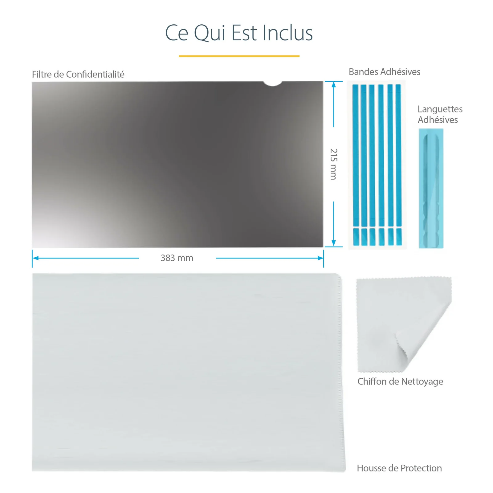 StarTech.com Filtre de Confidentialité pour Ordinateur Portable 17,3 pouces 16:9 - Écran de Confidentialité Antireflet avec Réduction de Lumière Bleue de 51% Protecteur d'Écran PC avec Angle de Vision de +/- 30°