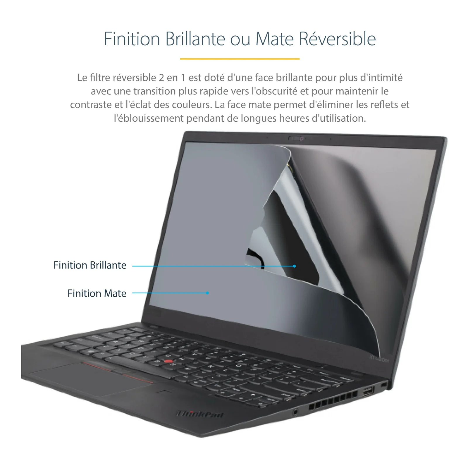 StarTech.com Filtre de Confidentialité pour Ordinateur Portable 17,3 pouces 16:9 - Écran de Confidentialité Antireflet avec Réduction de Lumière Bleue de 51% Protecteur d'Écran PC avec Angle de Vision de +/- 30°