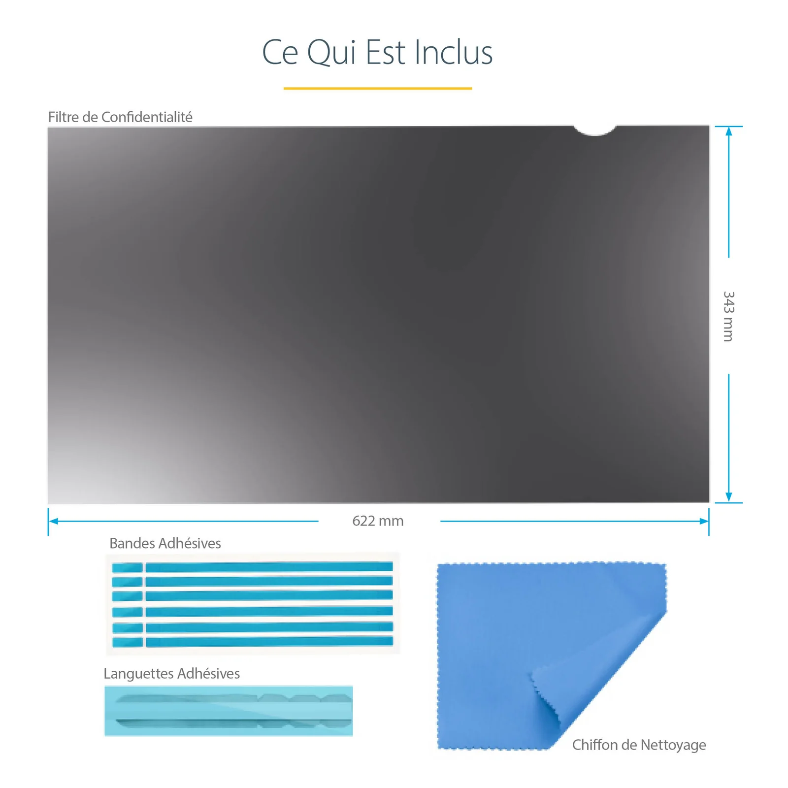 StarTech.com Filtre de Confidentialité pour Ordinateur Portable 28 pouces 16:9 - Écran de Confidentialité Antireflet avec Réduction de Lumière Bleue de 51% Protecteur d'Écran PC avec Angle de Vision de +/- 30°