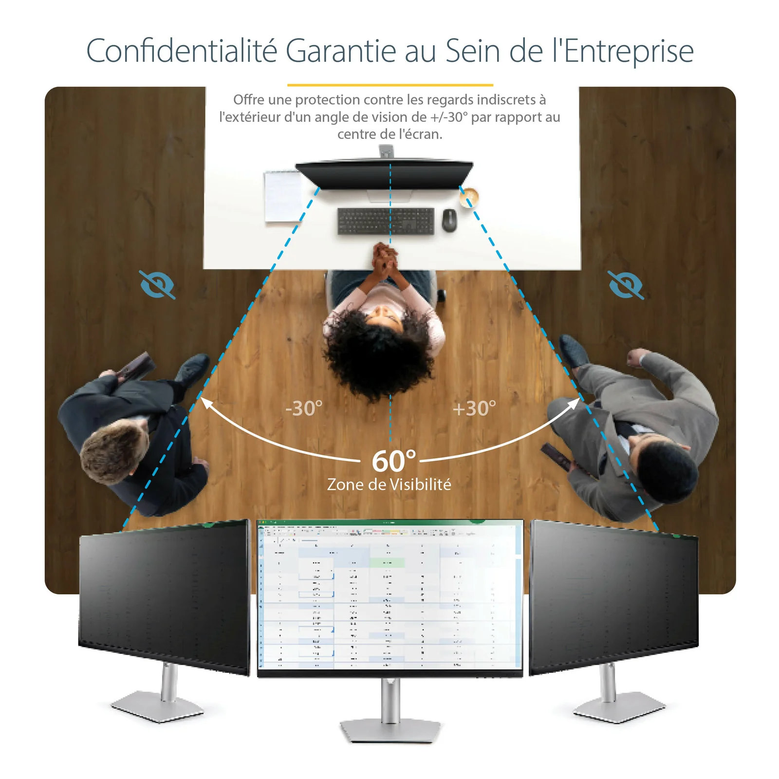 StarTech.com Filtre de Confidentialité pour Ordinateur Portable 28 pouces 16:9 - Écran de Confidentialité Antireflet avec Réduction de Lumière Bleue de 51% Protecteur d'Écran PC avec Angle de Vision de +/- 30°
