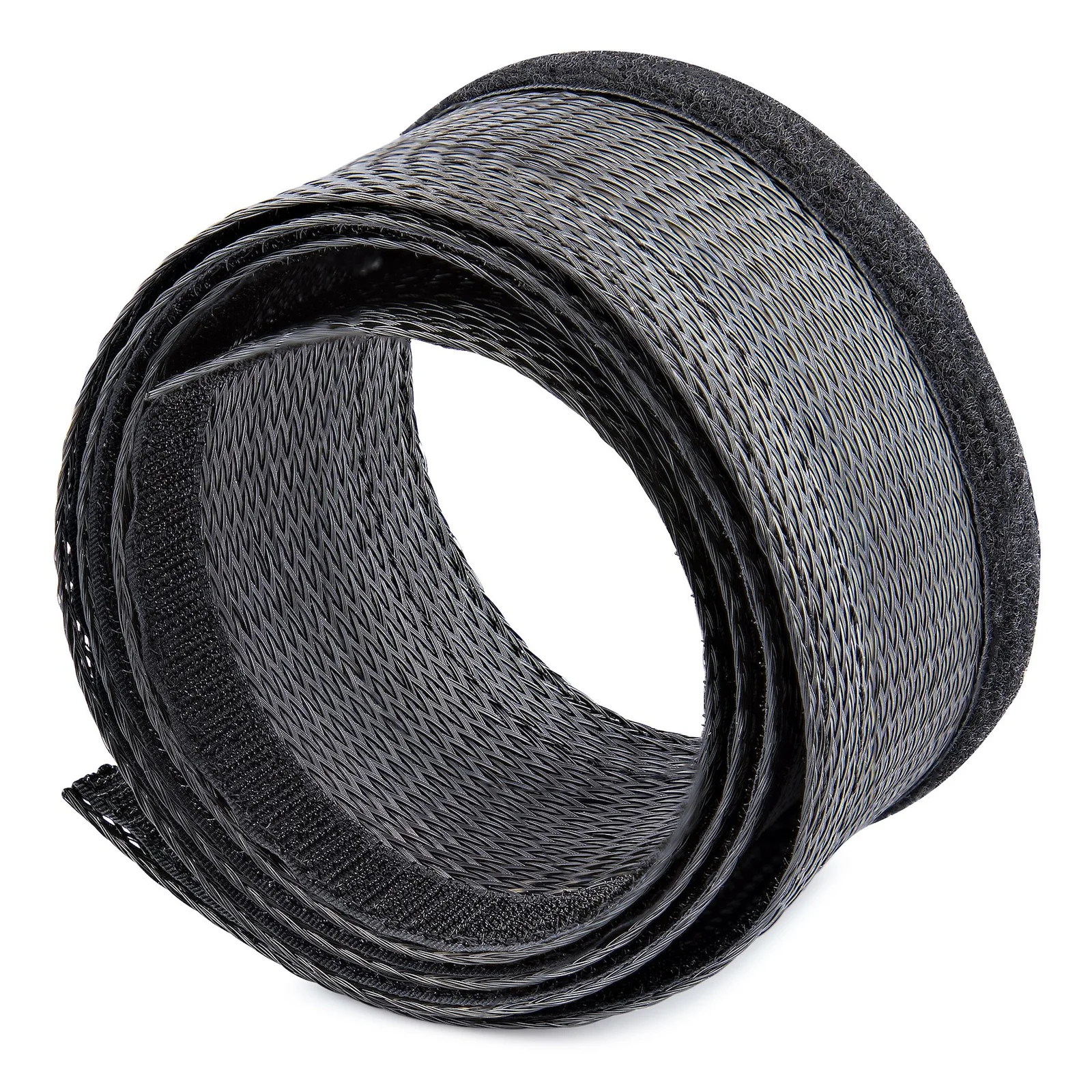 Gaine de Câble Tressée de 3m - Organisateur de Câble Gros Calibre, 3cm de Diamètre - Protège Câble Électrique en Polyester - Gaine Cache Câble Informatique - Manchon de Câble pour PC
