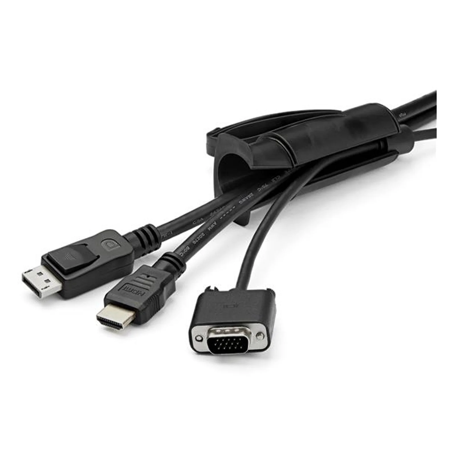 Gaine spirale StarTech.com utilisée avec câbles HDMI, DisplayPort et VGA, outil d'insertion visible