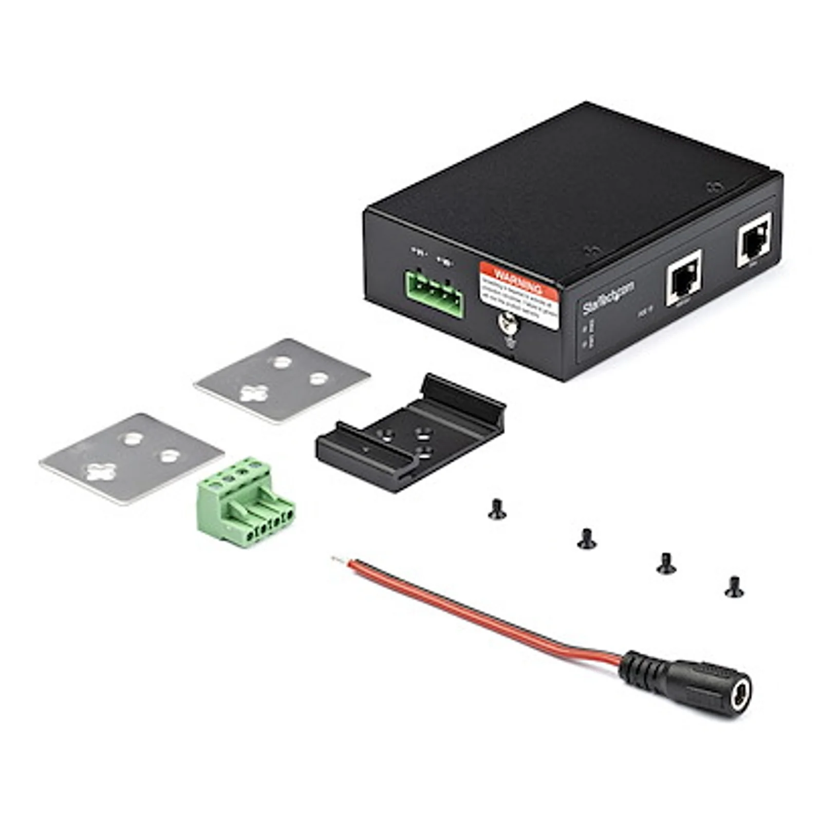 StarTech.com Injecteur PoE Gigabit Industriel - Haute Vitesse/Haute Puissance 90W - 802.3bt PoE++ 48V-56V CC DIN Rail - Injecteur Durable UPoE/Ultra Power Over Ethernet | -40 à +75°C