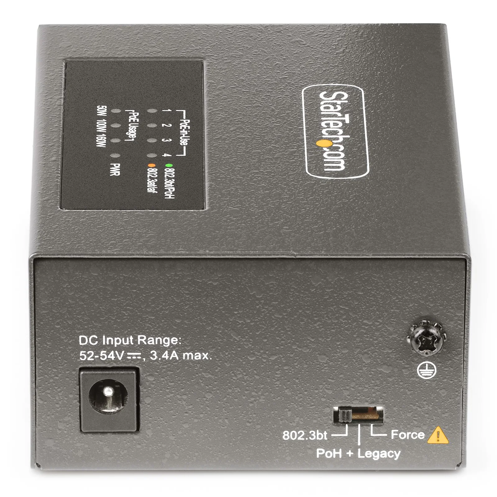 StarTech.com Injecteur PoE++ Multi-Gigabit à 4 Ports, Ethernet 5/2.5/1G (NBASE-T), PoE/PoE+/PoE++ (802.3af/802.3at/802.3bt), Puissance Absorbée 160Watts, Montage Mural/Rail DIN, Non Géré