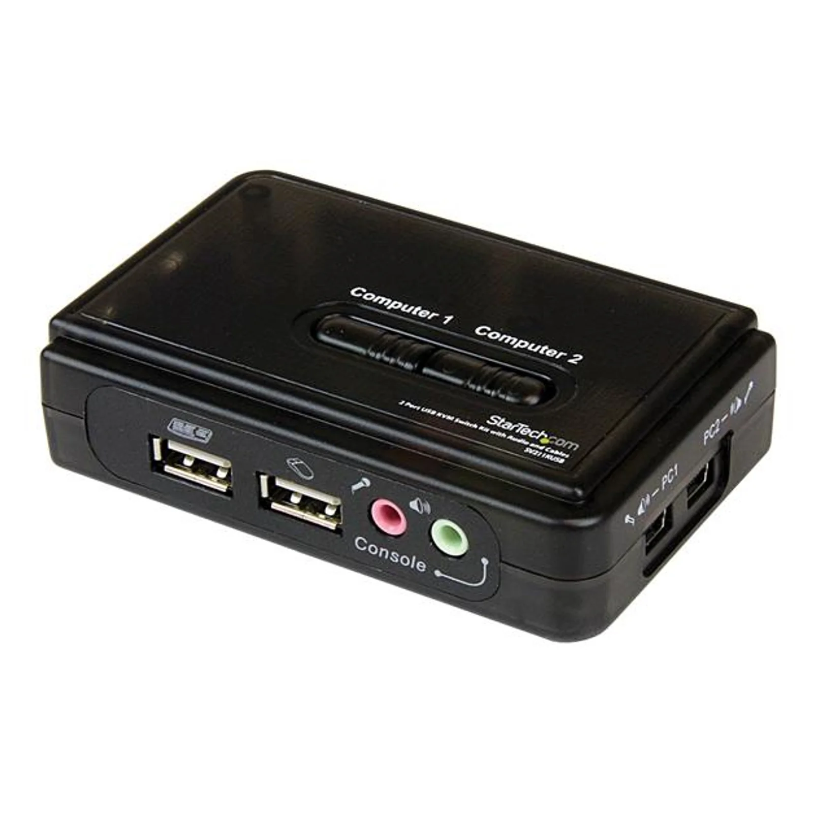 Kit commutateur KVM USB VGA à 2 ports avec audio et câbles - Switch KVM - Noir