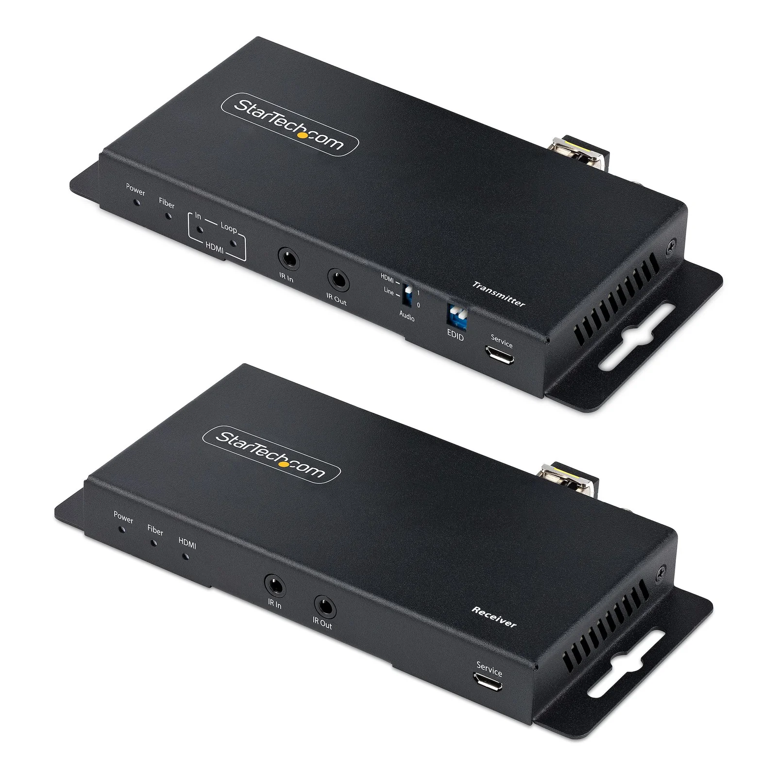 Kit Extender HDMI Fibre Optique - 4K60Hz jusqu'à 1km (Monomode) ou 300m (Multimode) Fibre optique LC, HDR, HDCP, Audio 3.5mm/RS232/Extender IR - Prolongateur/Extension HDMI - Kit Émetteur et Récepteur