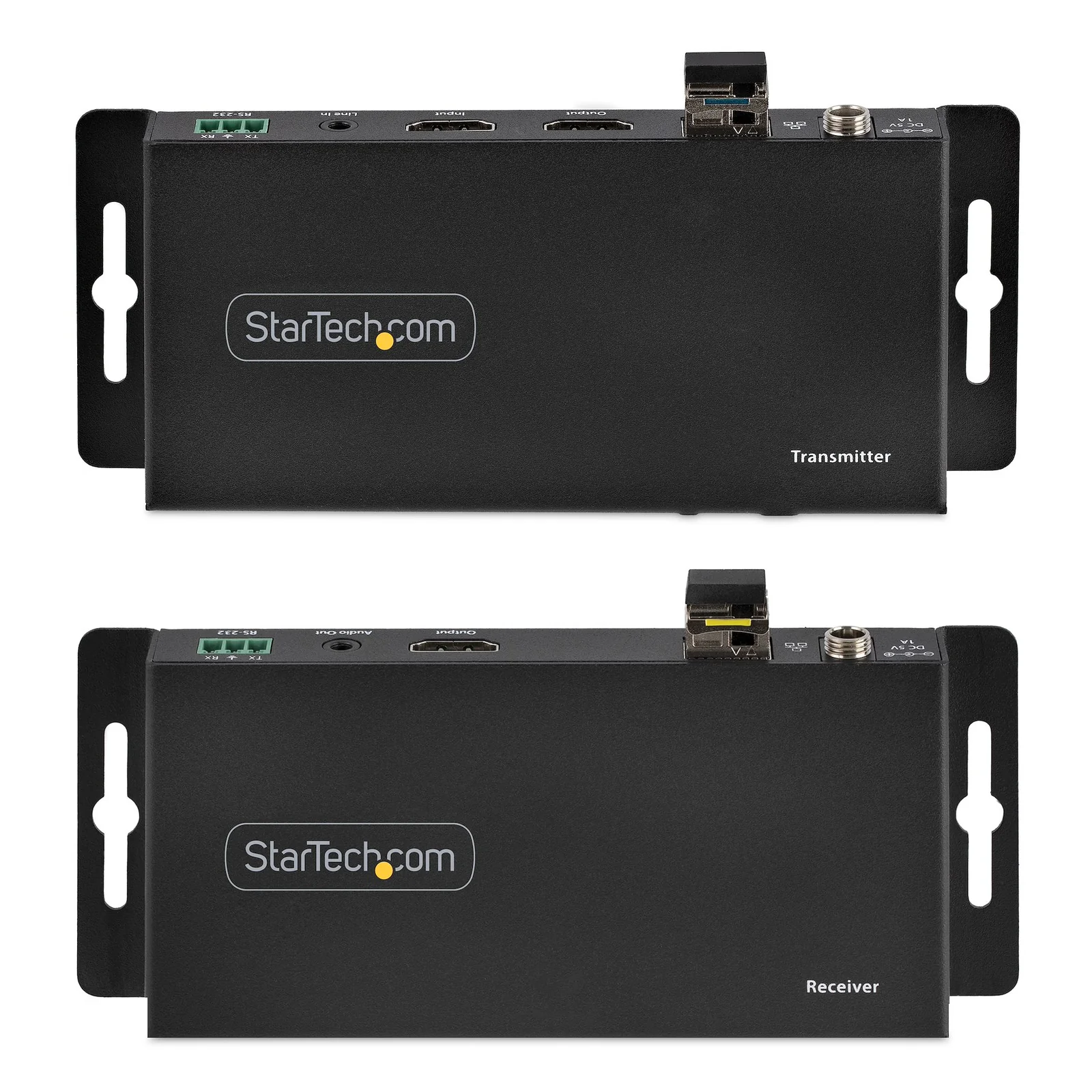 StarTech.com Kit Extender HDMI Fibre Optique - 4K60Hz jusqu'à 1km (Monomode) ou 300m (Multimode) Fibre optique LC, HDR, HDCP, Audio 3.5mm/RS232/Extender IR - Prolongateur/Extension HDMI - Kit Émetteur et Récepteur