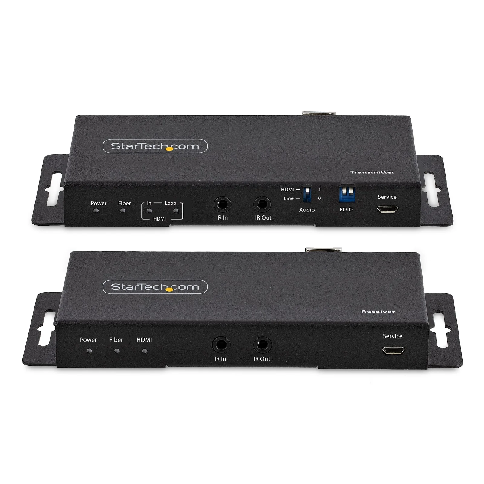StarTech.com Kit Extender HDMI Fibre Optique - 4K60Hz jusqu'à 1km (Monomode) ou 300m (Multimode) Fibre optique LC, HDR, HDCP, Audio 3.5mm/RS232/Extender IR - Prolongateur/Extension HDMI - Kit Émetteur et Récepteur